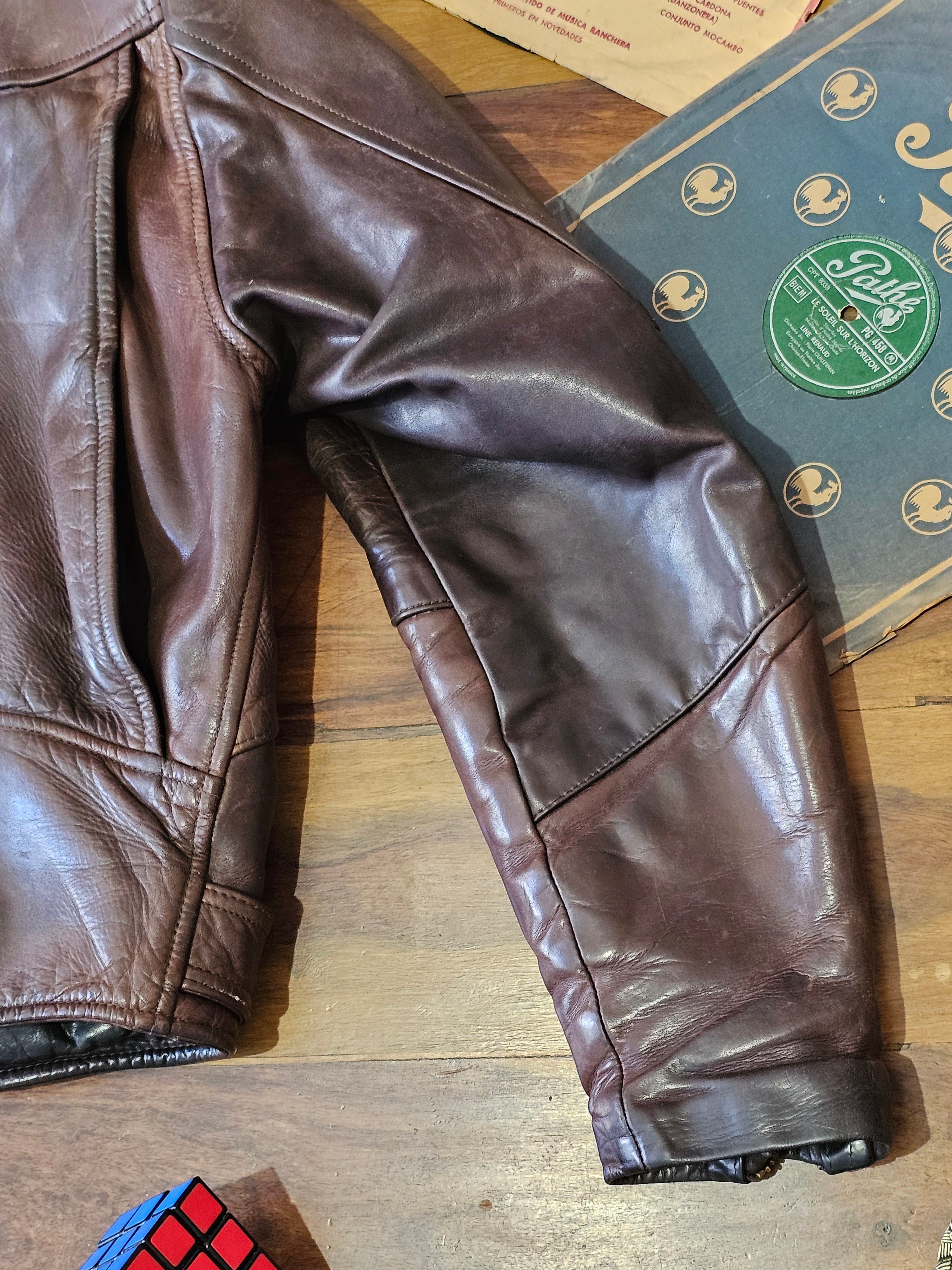 Daytona Daytona 🇫🇷 Vintage 80s Biker Jacket - Leather Perfecto, Size US M / EU 48-50 / 2 - 15 Thumbnail