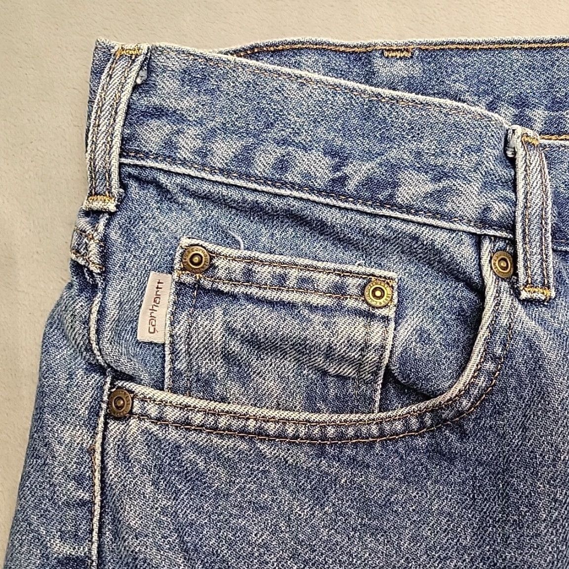 Carhartt VINTAGE Carhartt Jeans Men 38x30 Blue Denim Relaxed Fit Faded Work Casual B17 Size US 38 / EU 54 - 4 Thumbnail