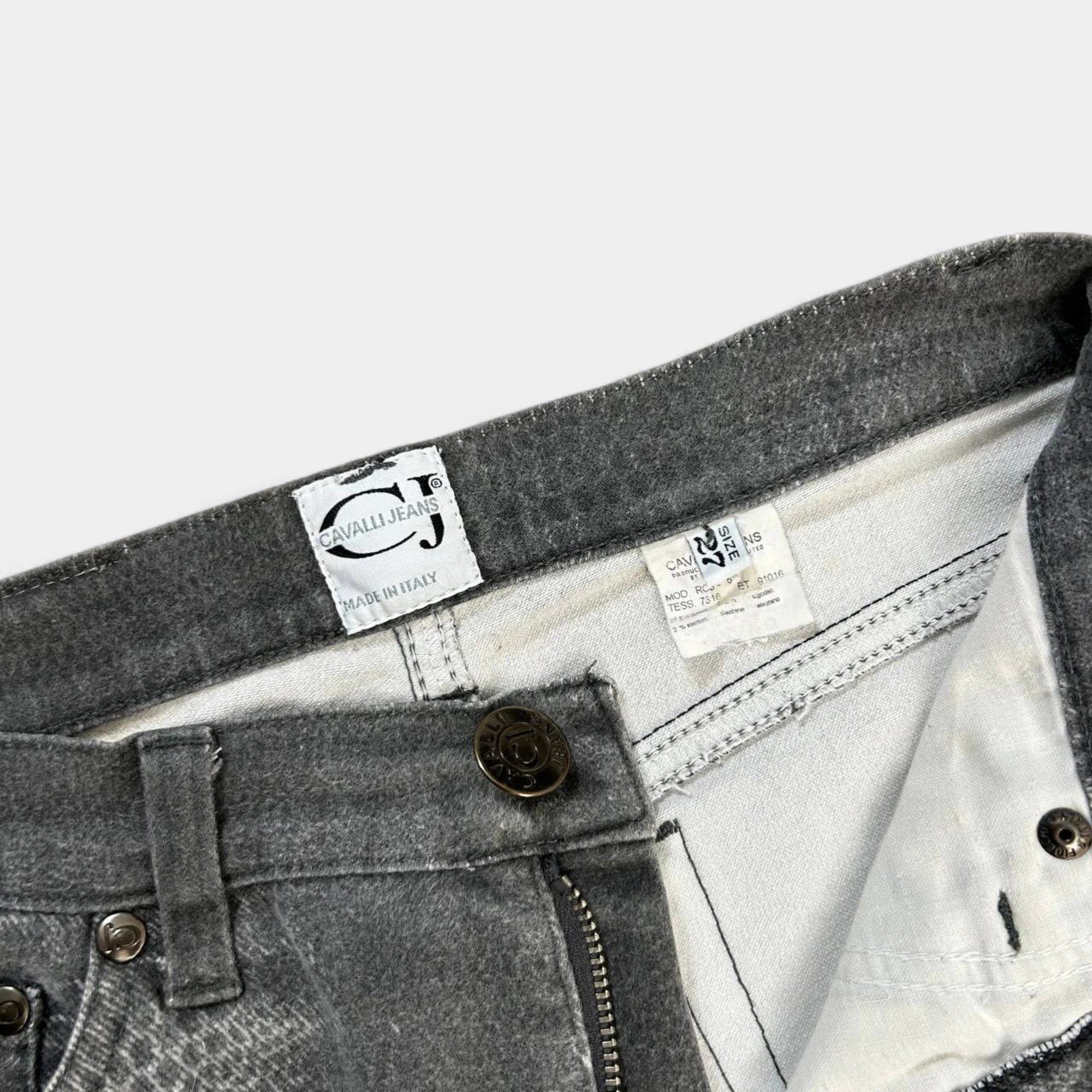 Roberto Cavalli Cavalli Vintage Grey Distressed Snake Effect Jeans Size 27" / US 4 / IT 40 - 4 Thumbnail