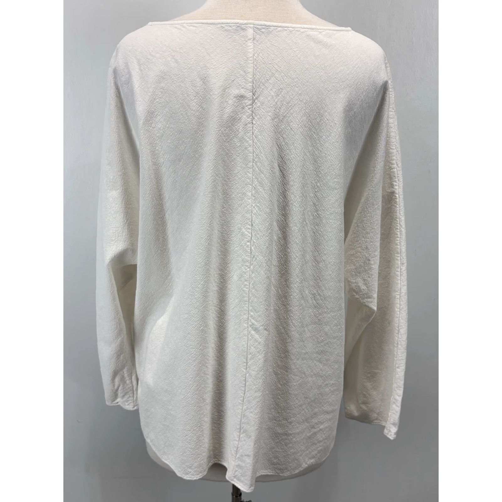 M.M.LaFleur MM.LaFleur Linen Blend Tunic Top Shirt XL White Lagenlook Long Sleeve Womens Size XL / US 12-14 / IT 48-50 - 3 Thumbnail