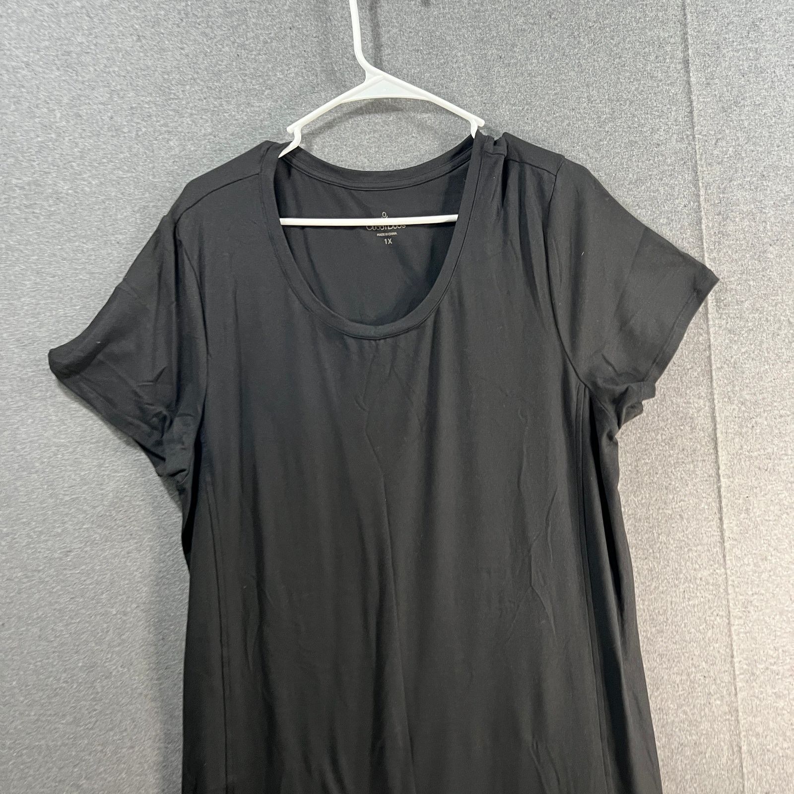 Other Cuddl Duds Flexwear Short-Sleeve Maxi Dress Black Size 1X Size XL / US 12-14 / IT 48-50 - 4 Thumbnail