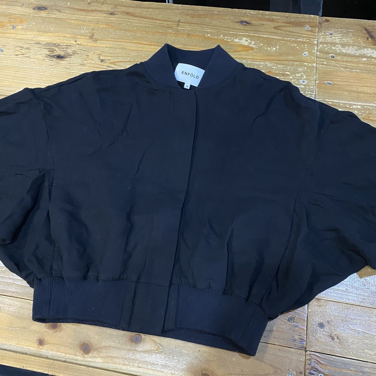 Japanese Brand ENFÖLD Black Bomber Oversized Ballon Jackets Size US XS / EU 42 / 0 - 5 Thumbnail