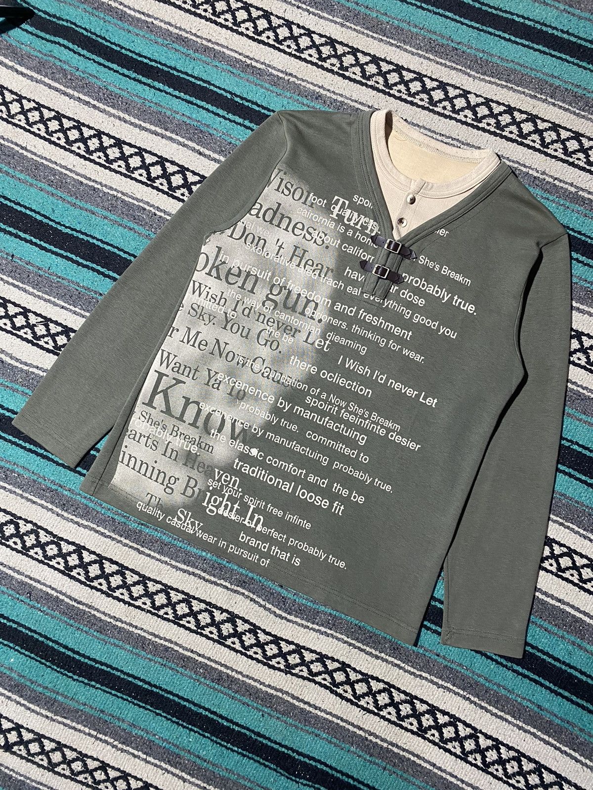 If Six Was Nine 2000s Unknown - Poem Chest Belts Longsleeve Size US M / EU 48-50 / 2 - 2 Thumbnail