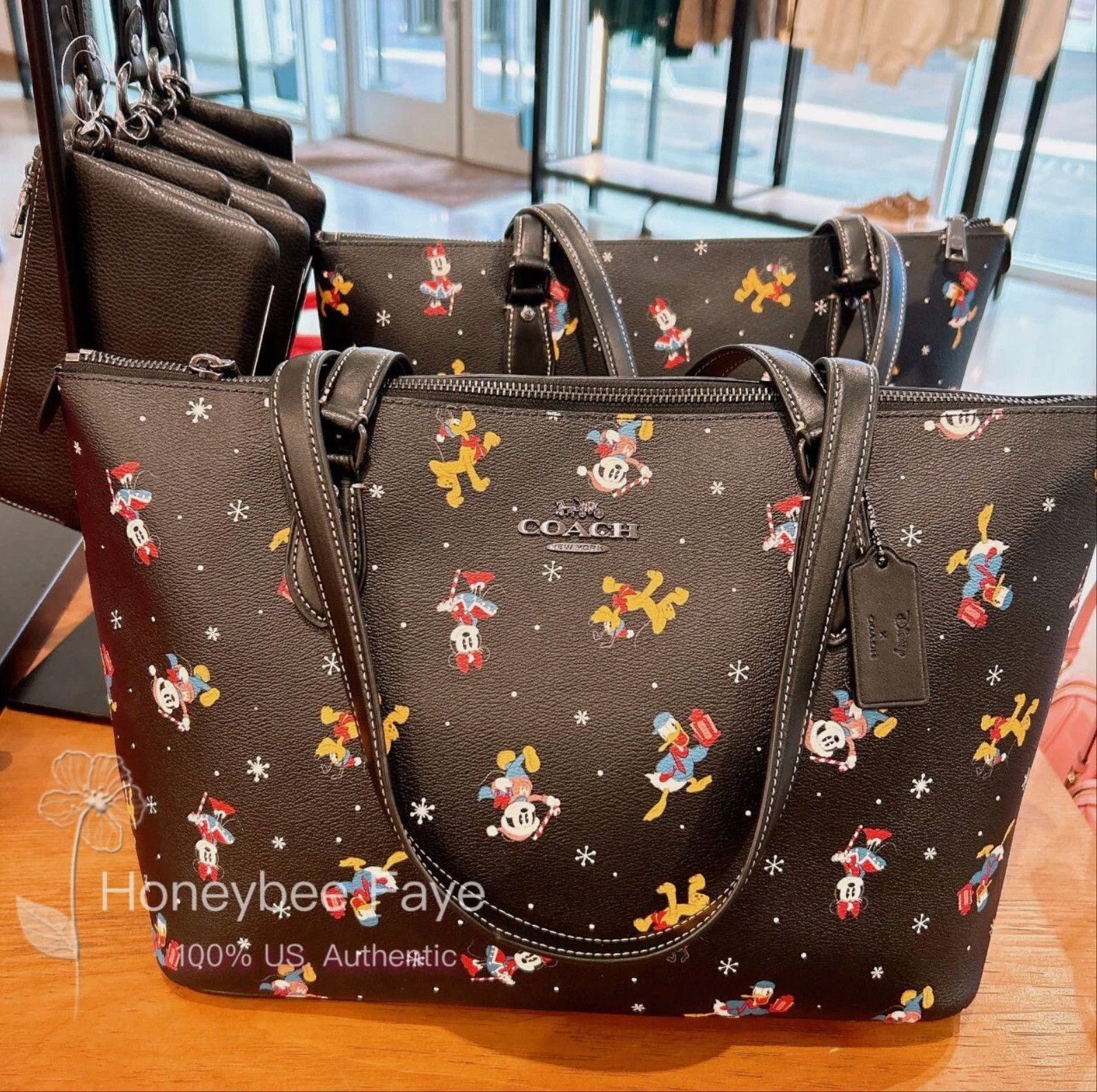 Coach NWT Disney X Coach Gallery Tote With Holiday Print CM189 Size ONE SIZE - 1 Thumbnail