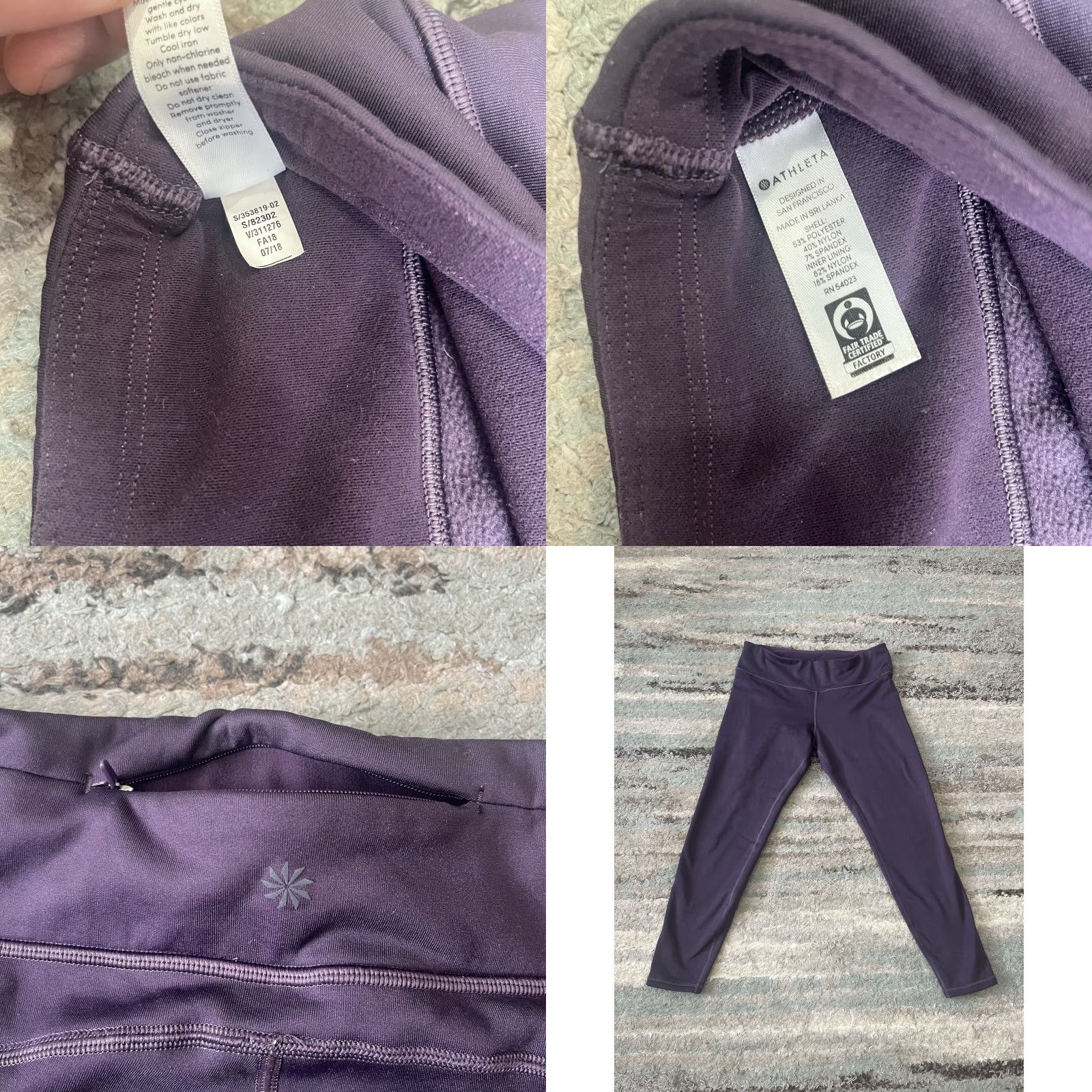 Athleta Athleta Leggings Women Burgundy Size L Stash Pocket Stretch Ankle Athletic Gym Yoga Activewear Size 36" / US 14 / IT 50 - 8 Thumbnail