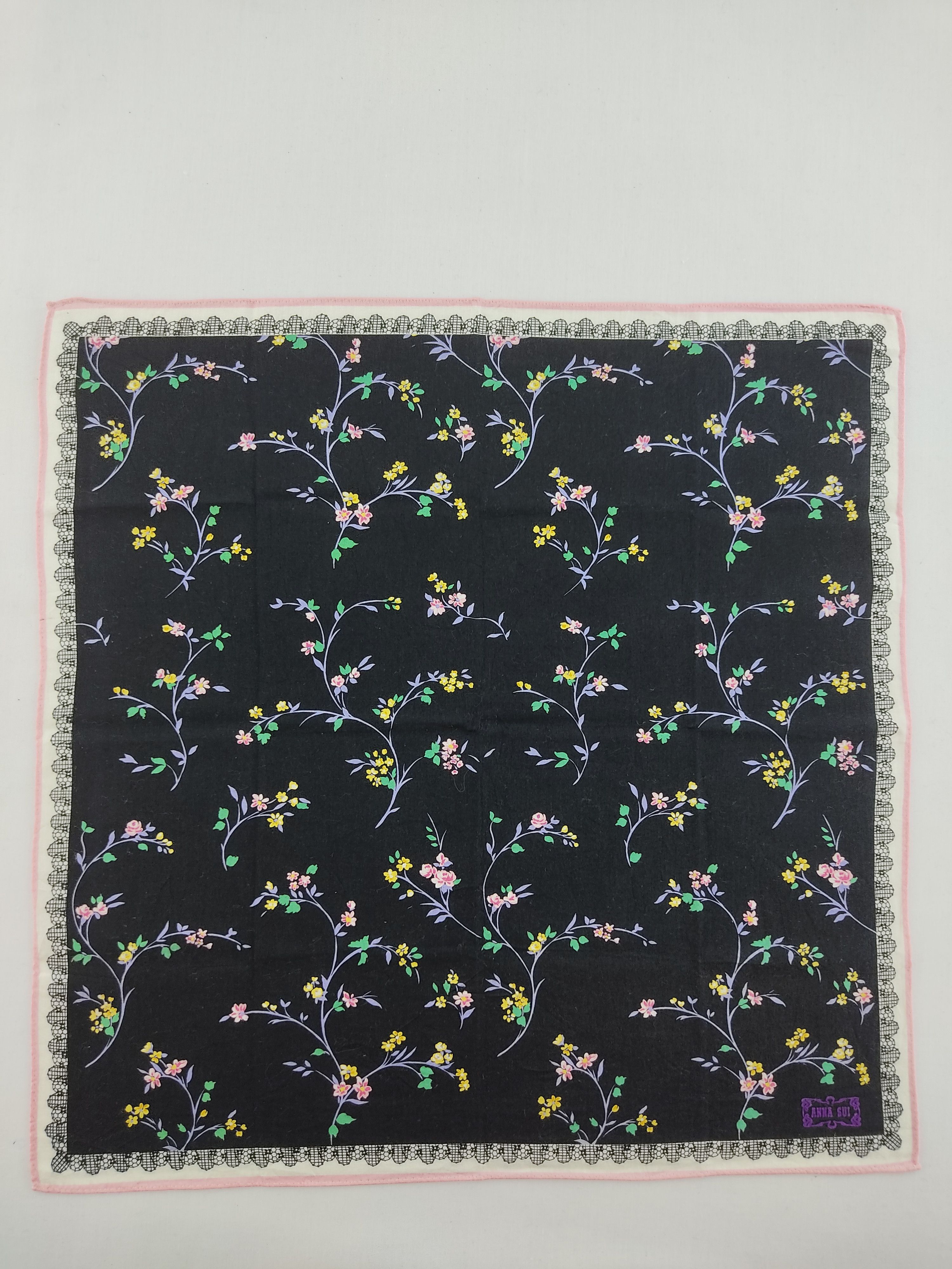 Anna Sui Anna Sui Floral Handkerchief / Neckwear / Bandana Size ONE SIZE - 1 Thumbnail