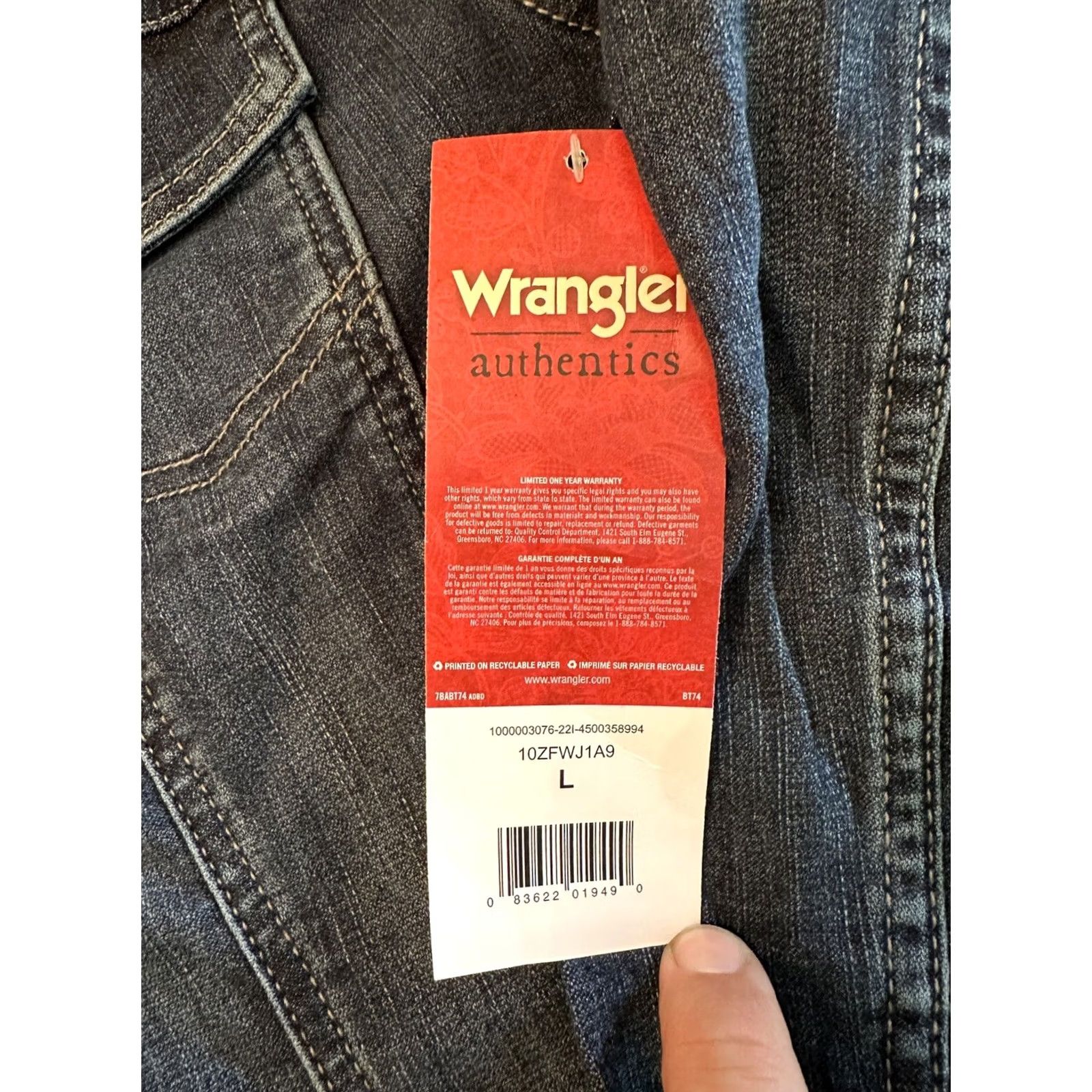 Wrangler VINTAGE? Wrangler Authentics Women's Jacket Denim Stretch Large Blue L - Women - Wrangler - Jacket - Denim - Stretch - Large - Blue - Women Size L / US 10 / IT 46 - 4 Thumbnail
