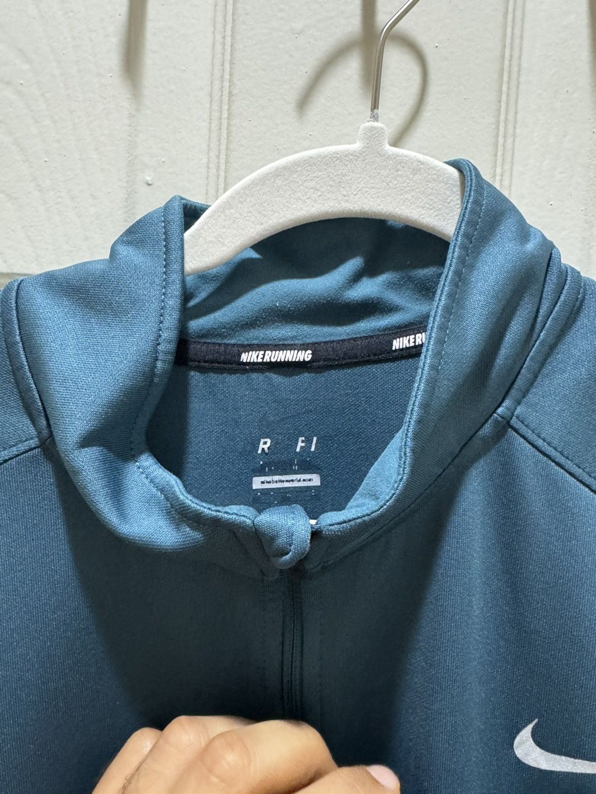 Nike Nike running Jacket Teal Dri-Fit Full Zip polyester sweater Size US XL / EU 56 / 4 - 4 Thumbnail