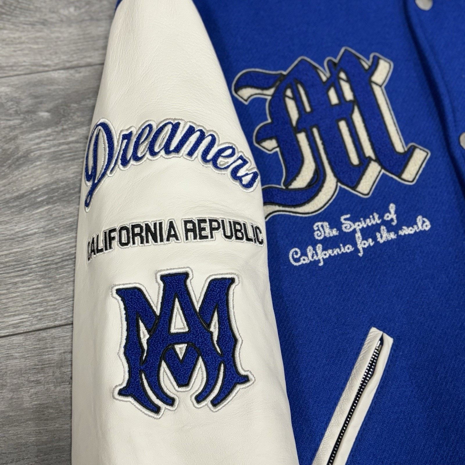 Amiri Amiri Dream Team Varsity Jacket ' Blue ' | WORN 3x Size US L / EU 52-54 / 3 - 4 Thumbnail