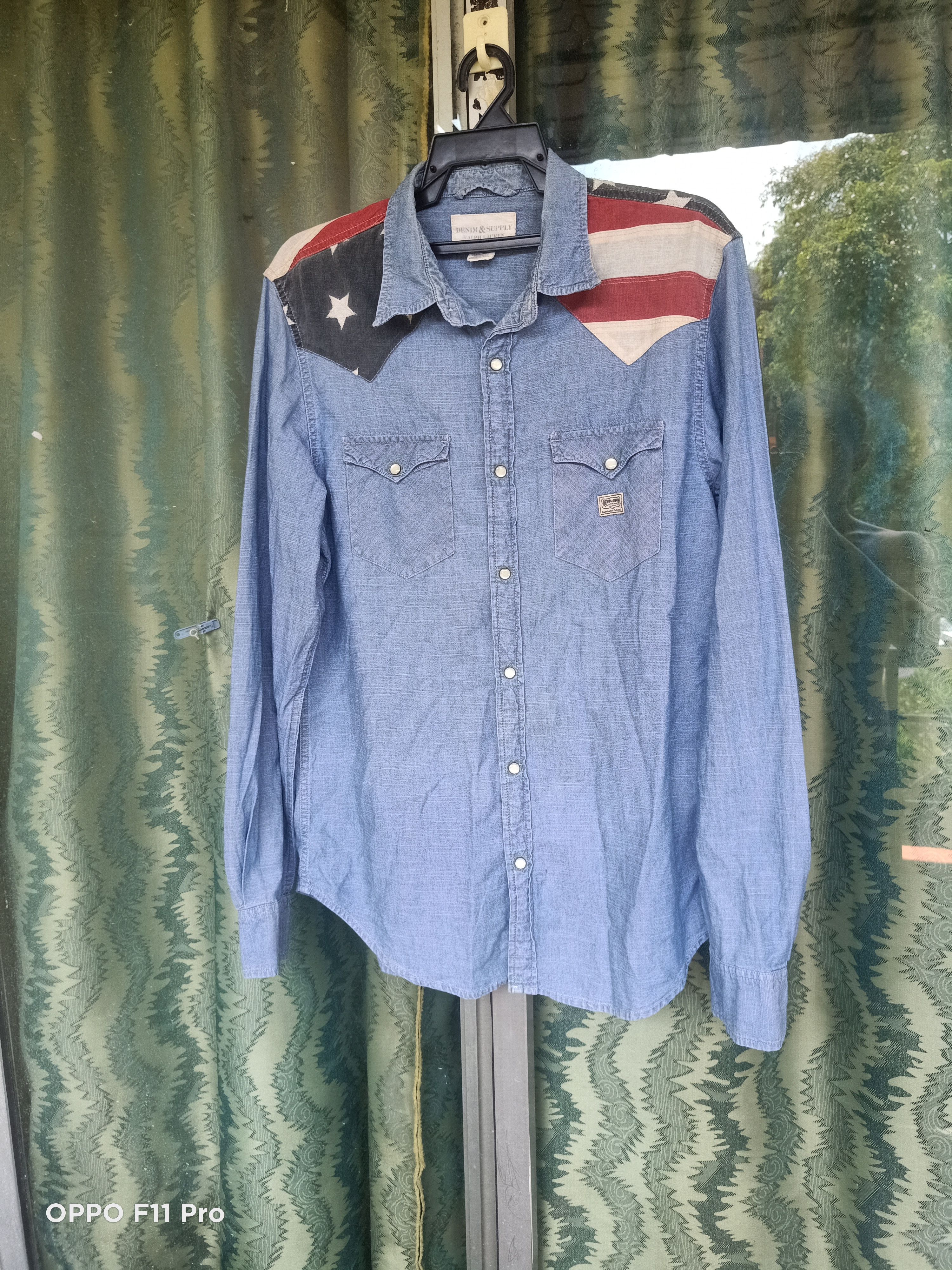 Denim Supply Snap Button Shirt USA Flag