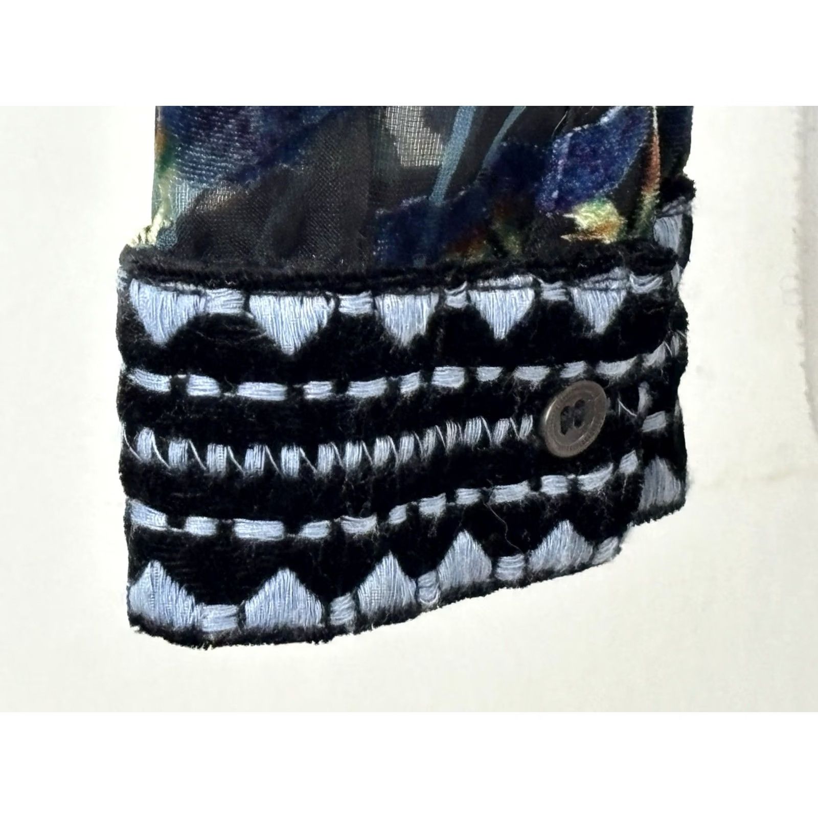 Vintage John Mark Corduroy Trucker Jacket Women’s L Beaded Sheer Floral Sleeves Boho Size L / US 10 / IT 46 - 7 Thumbnail