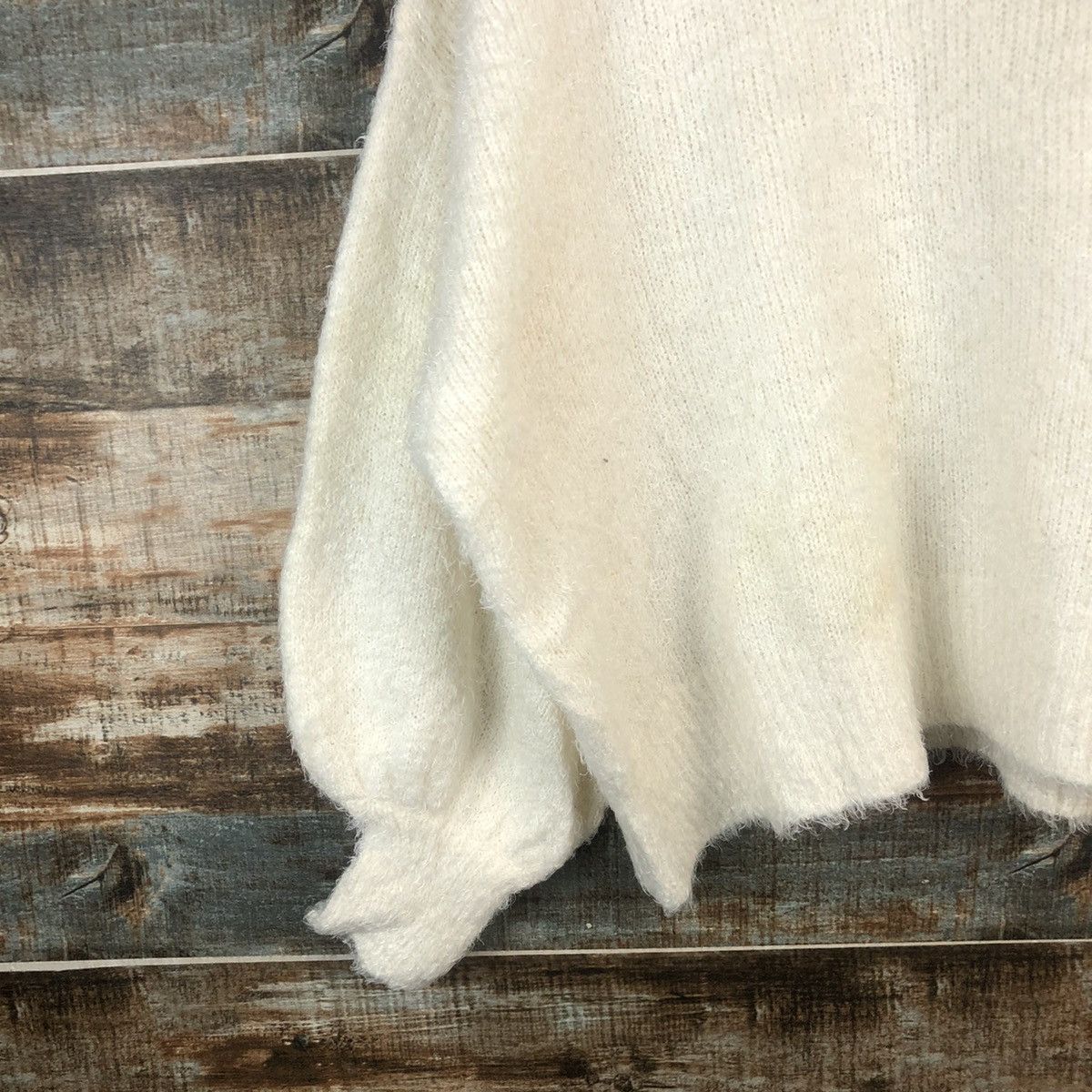 Homespun Knitwear DL GU White vintage mohair shaggy Knitwear #C346 Size XL / US 12-14 / IT 48-50 - 7 Thumbnail