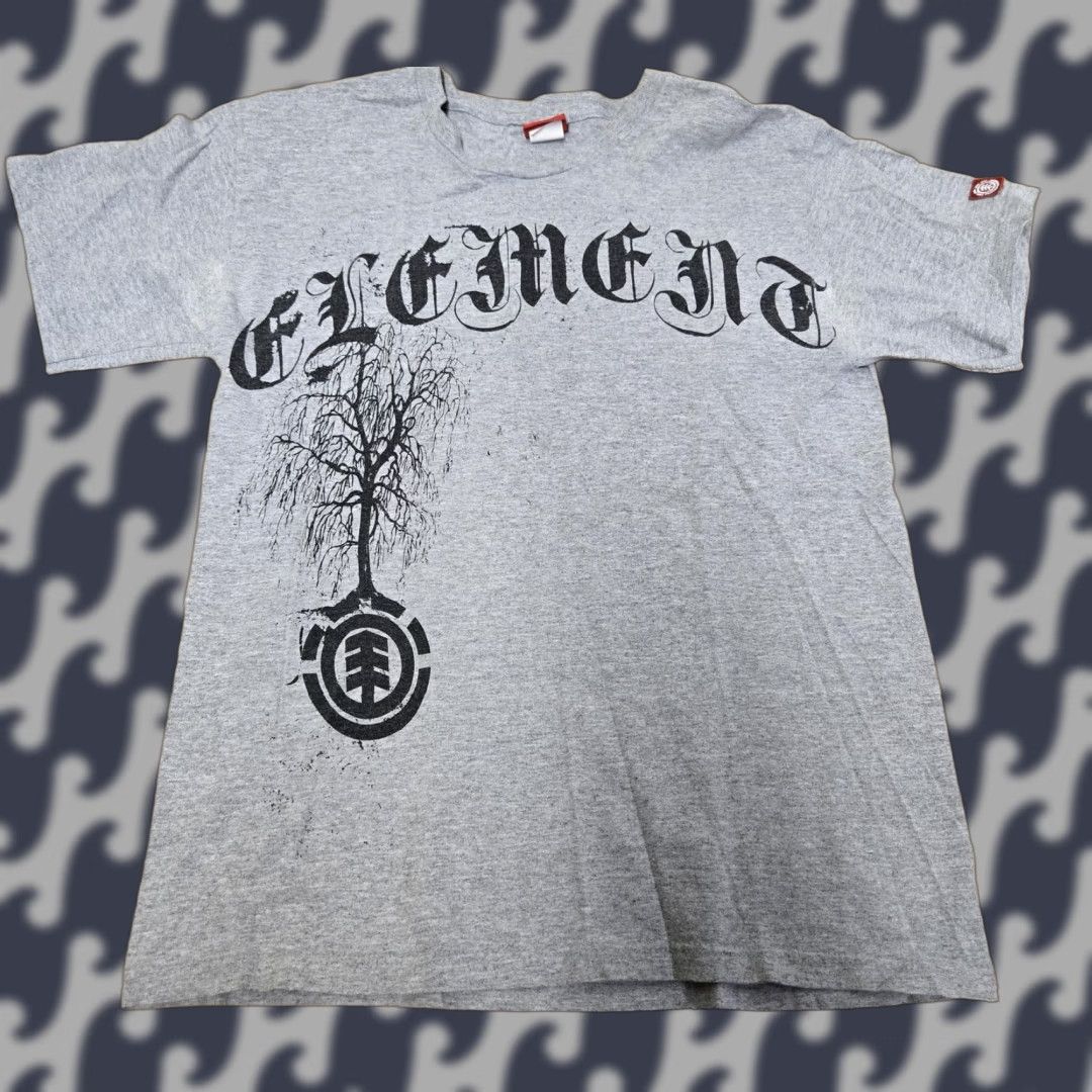 Element Element Shirt Mens Small Gray Gothic Logo Tree Graphic Skateboard Tee Streetwear Size US S / EU 44-46 / 1 - 1 Thumbnail