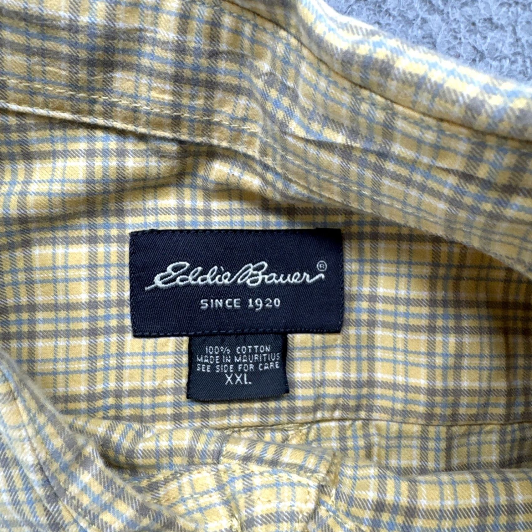 Eddie Bauer Eddie Bauer Shirt Mens 2XL Yellow Plaid Long Sleeve Button-Up Cotton Shirt Casual Outdoor Colorful Size US XXL / EU 58 / 5 - 3 Thumbnail