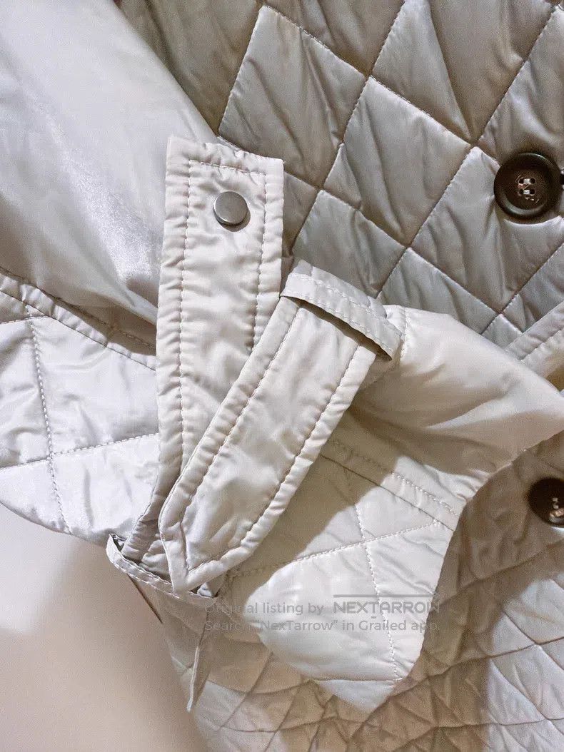 Brunello Cucinelli Brunello Cucinelli Khaki Checkered Padded Long Cotton Coat Size XXS / US 00 / IT 34 - 4 Thumbnail