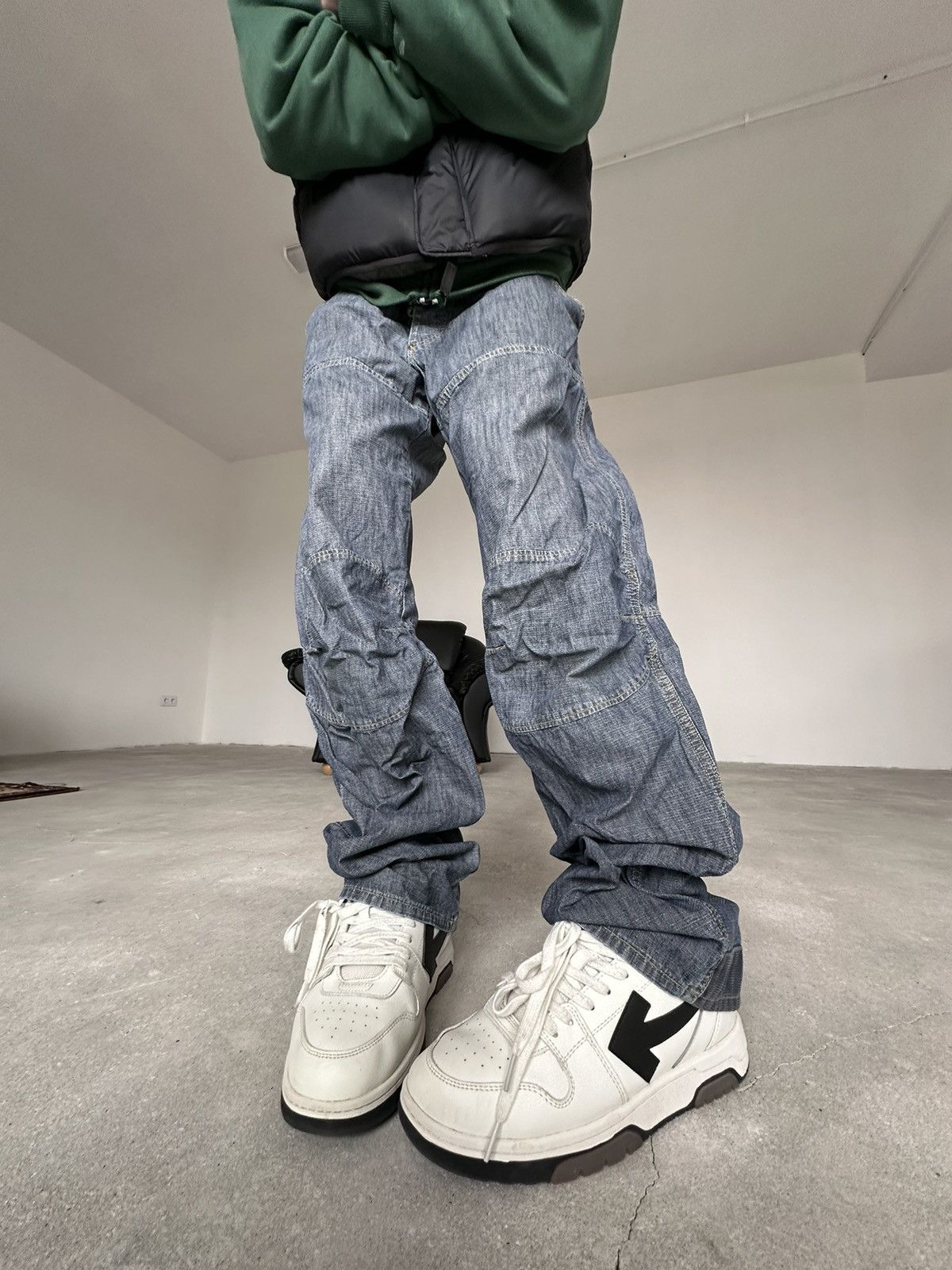 image of G Star Raw x Gstar Vintage G-Star Raw Double Knee Stacked Jeans in Denim, Men's (Size 32)