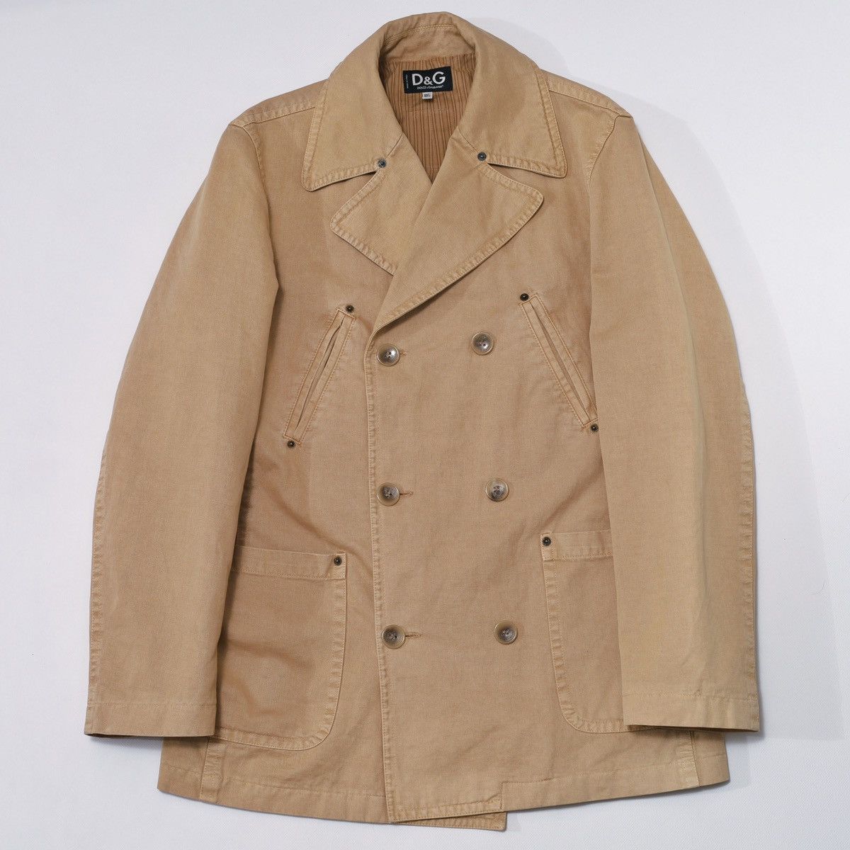 Dolce & Gabbana Dolce Gabbana Denim Double Breasted Coat Jacket Safari Size US XXL / EU 58 / 5 - 7 Thumbnail