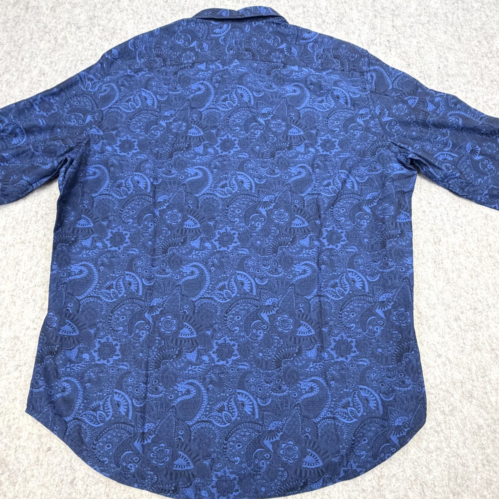 Robert Graham Robert Graham Shirt Mens XL Blue Paisley Long Sleeve Button Up Contrast Cuff Size US XL / EU 56 / 4 - 7 Thumbnail