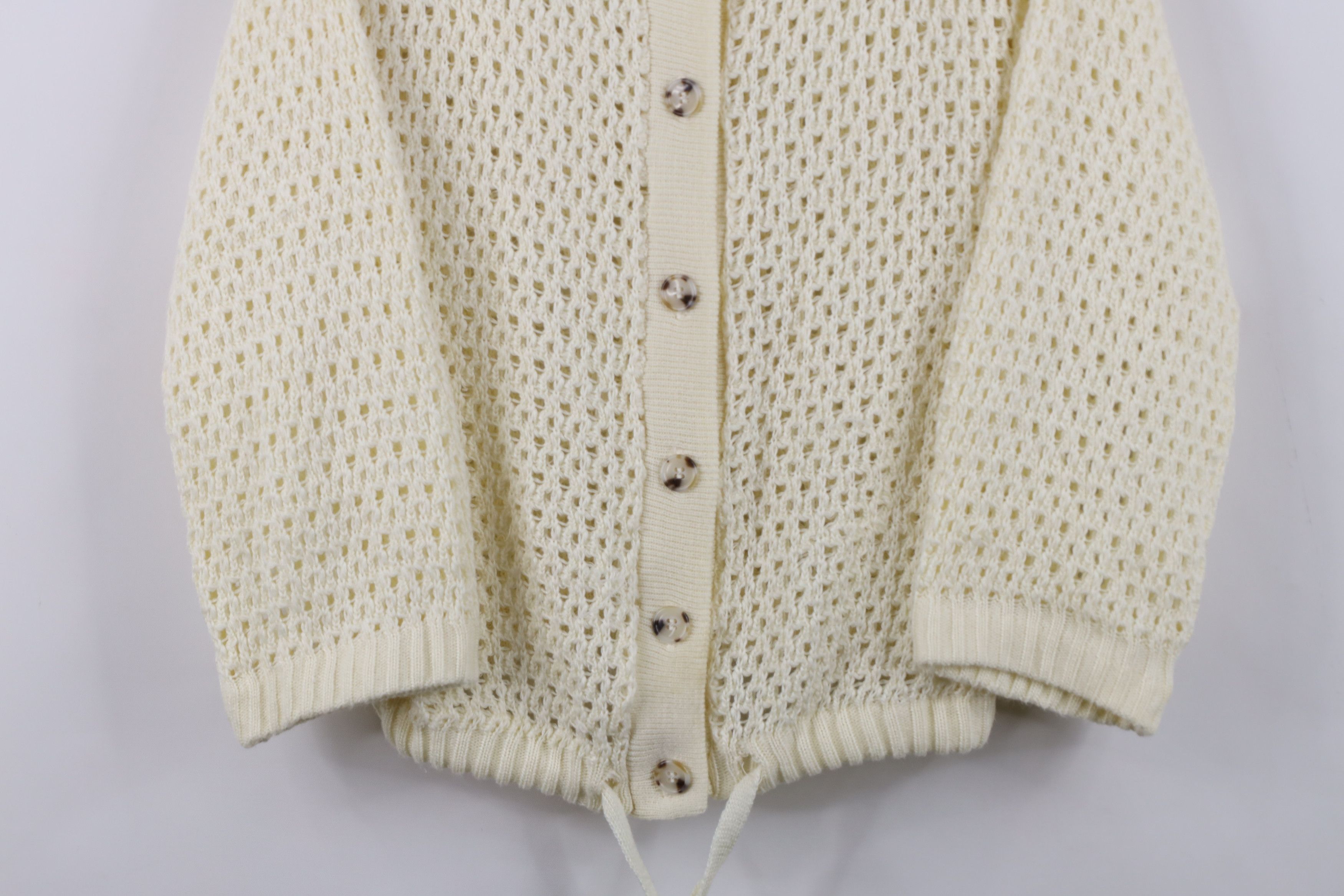 Vintage Vintage 60s 70s Boho Chic Knit Tie Bottom Cardigan Sweater Size M / US 6-8 / IT 42-44 - 3 Thumbnail