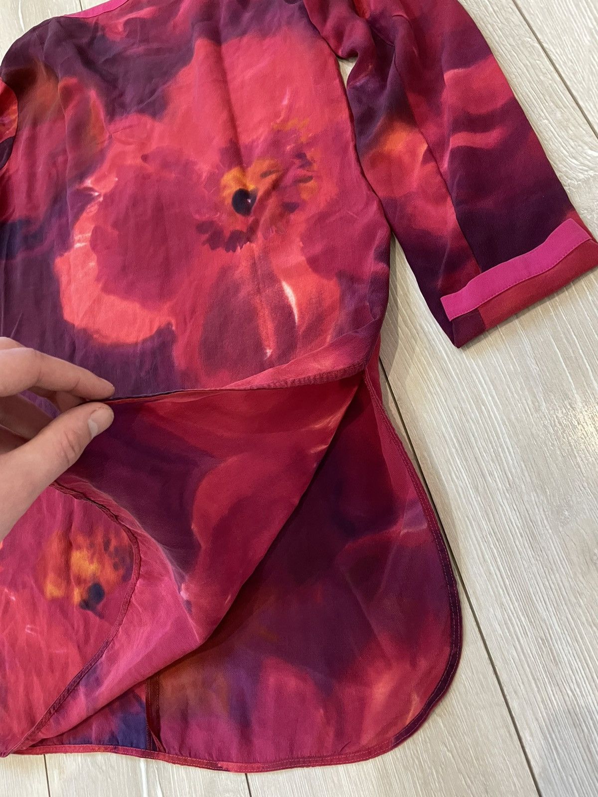 Max Mara × Vintage Max Mara Floral silk blouse Size M / US 6-8 / IT 42-44 - 13 Thumbnail