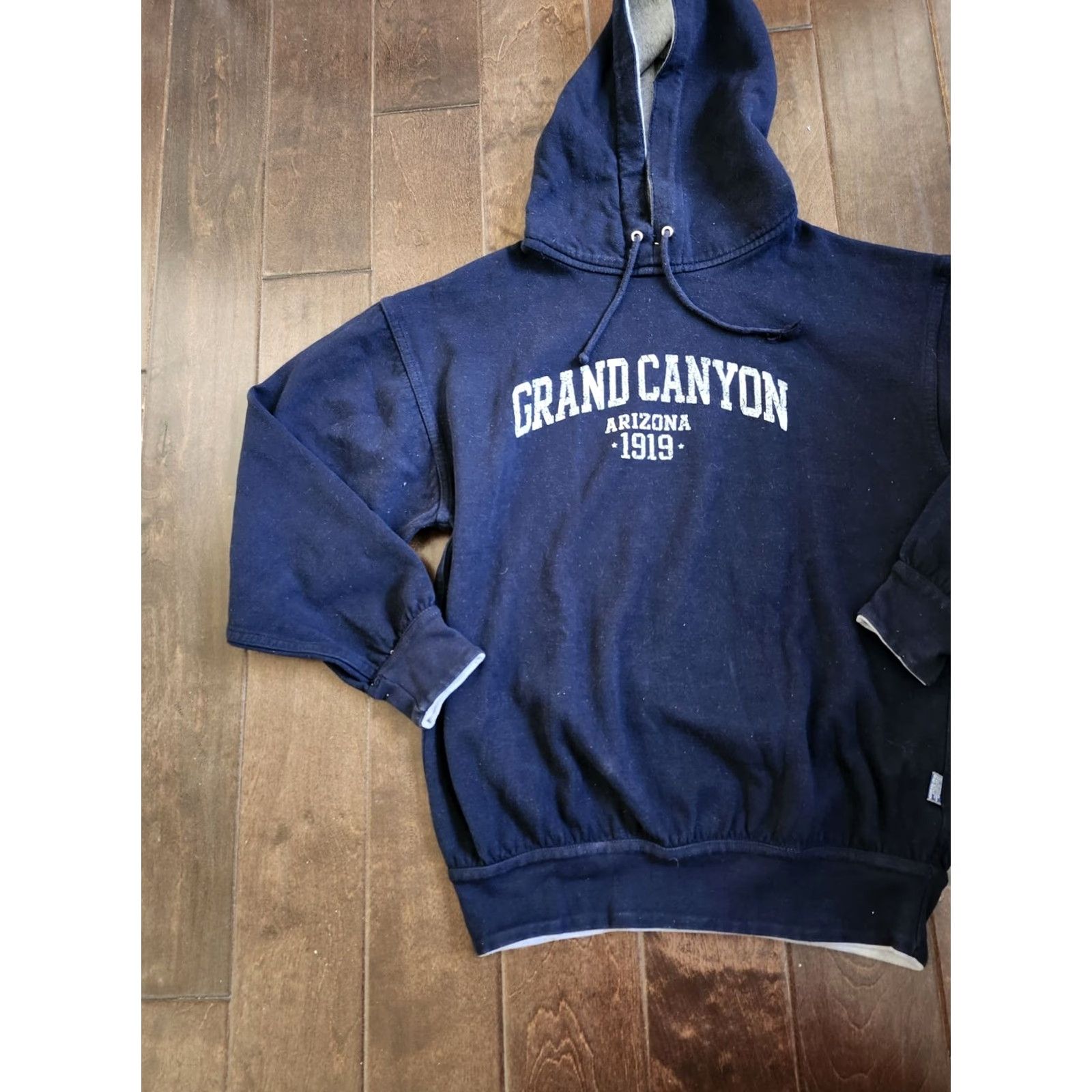 Vintage MV Sport Grand Canyon Arizona 1919 Reversible Hoodie Men L Pullover Blue Long Sleeve Cotton Polyester Size US M / EU 48-50 / 2 - 4 Thumbnail