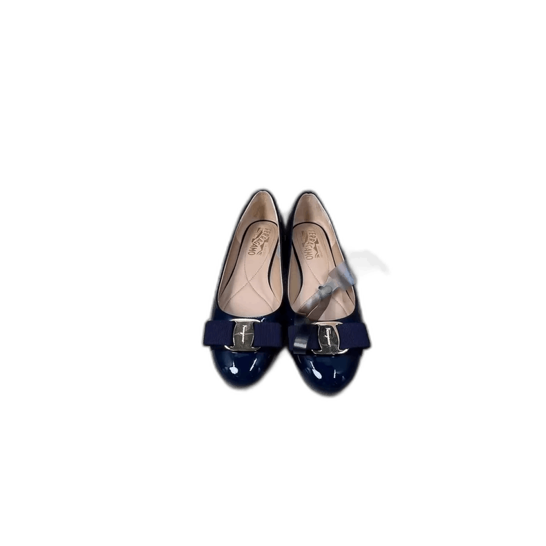 Salvatore Ferragamo Ferragamo Navy Blue Flat Shoes Size 36 Size US 8 / IT 38 - 1 Thumbnail