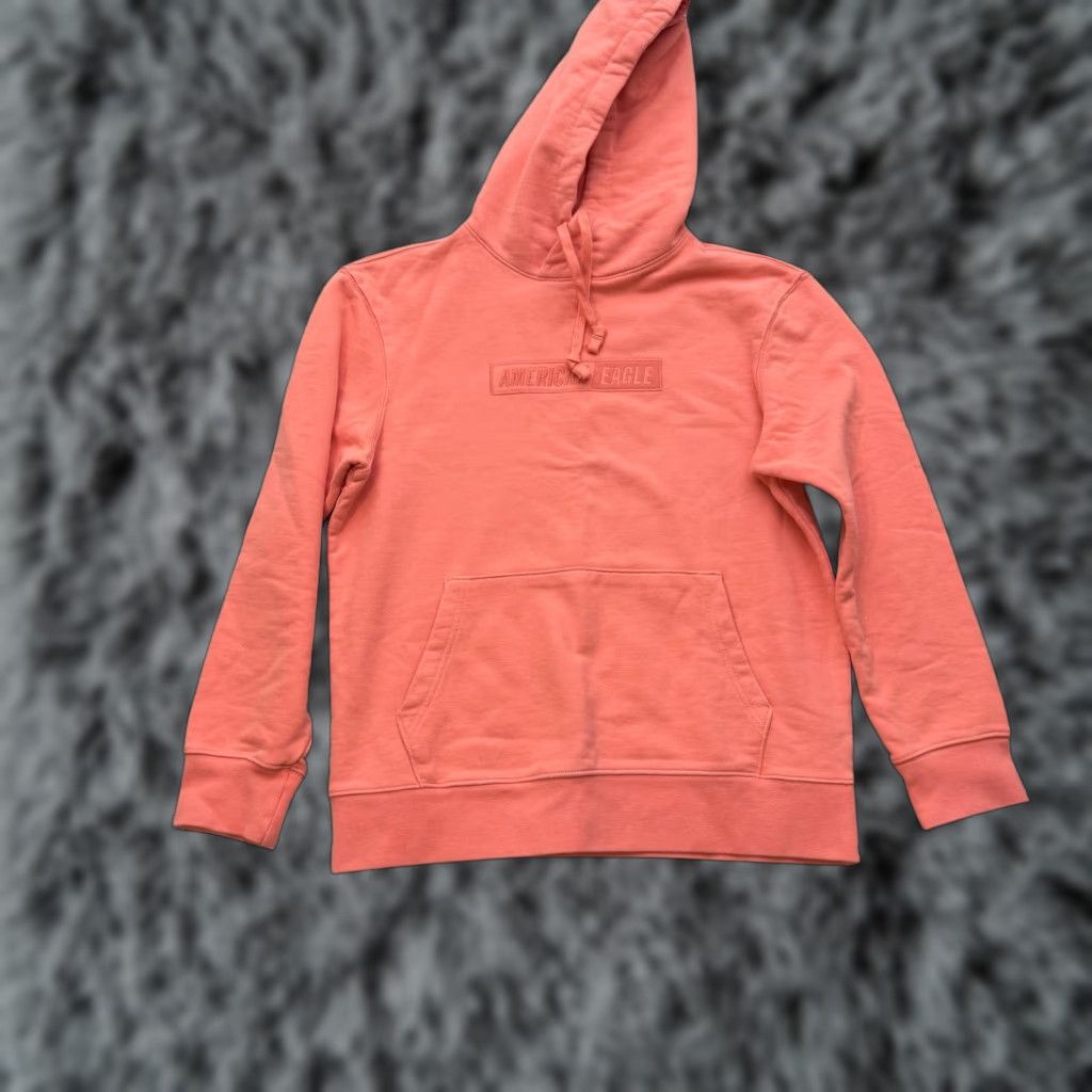 Vintage VINTAGE American Eagle Hoodie Shirt Mens Small Pink Kangaroo Pocket Pullover 95% Cotton 5% Polyester Size US S / EU 44-46 / 1 - 1 Thumbnail