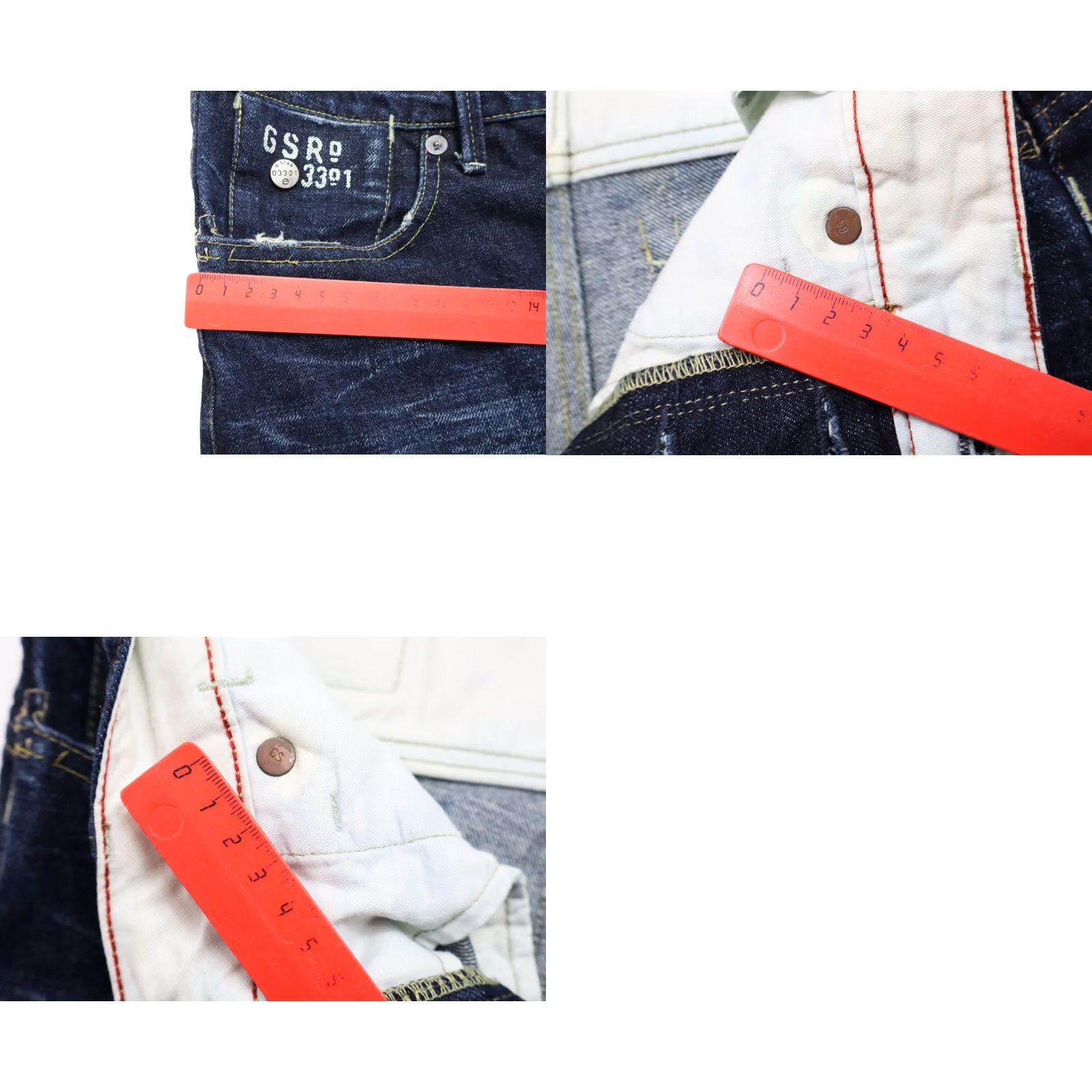 G-Star G-STAR Structor Slim Jeans Dark Blue Whiskers Faded Denim W31/L32 Men's Size US 31 - 8 Thumbnail
