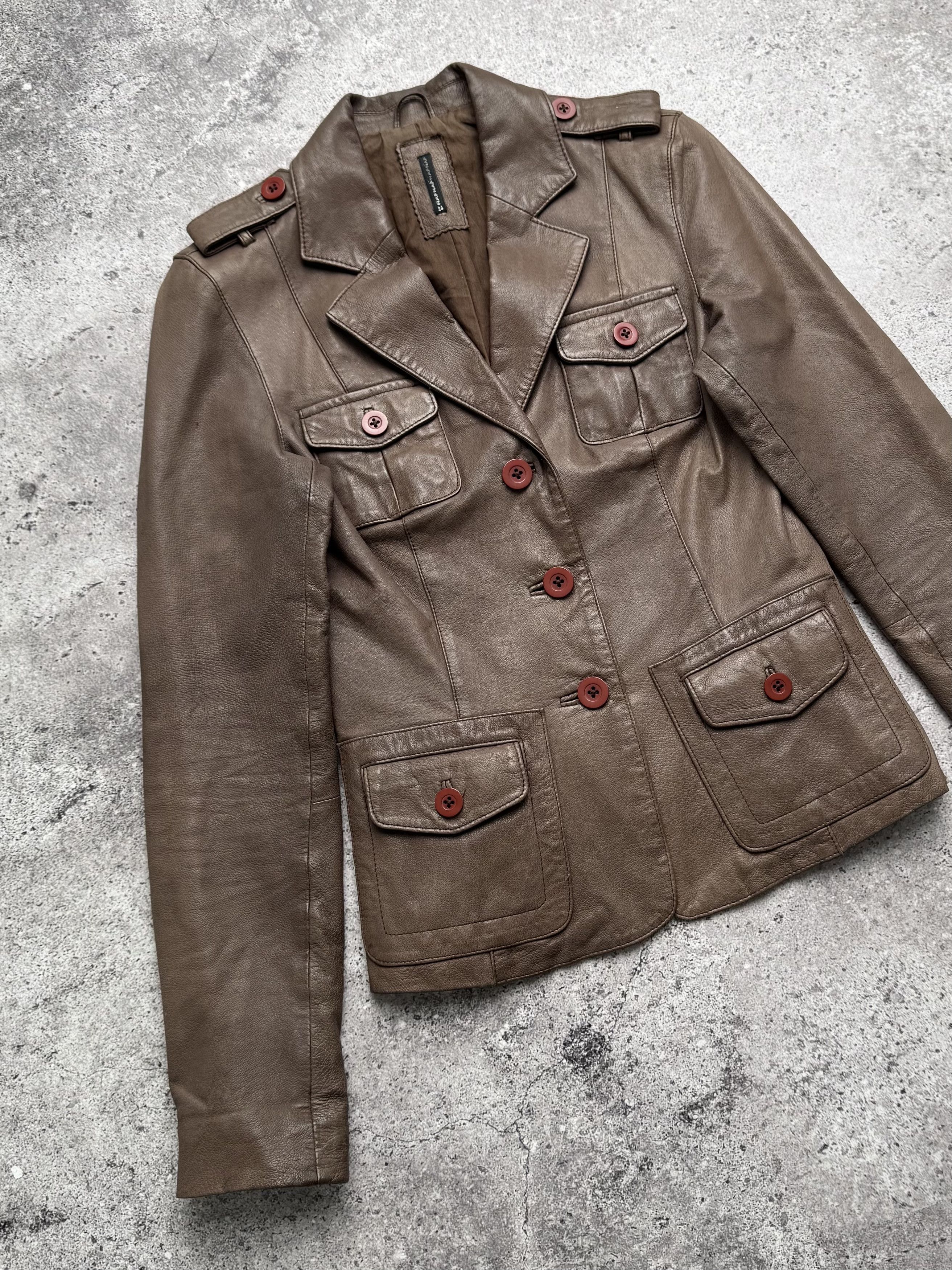 Vintage Vintage Cropped Leather Jacket C2(V489) Size XS / US 0-2 / IT 36-38 - 2 Thumbnail