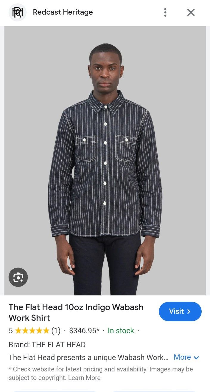 The Flat Head THE FLAT HEAD INDIGO WABASH WORK SHIRT Size US S / EU 44-46 / 1 - 1 Thumbnail