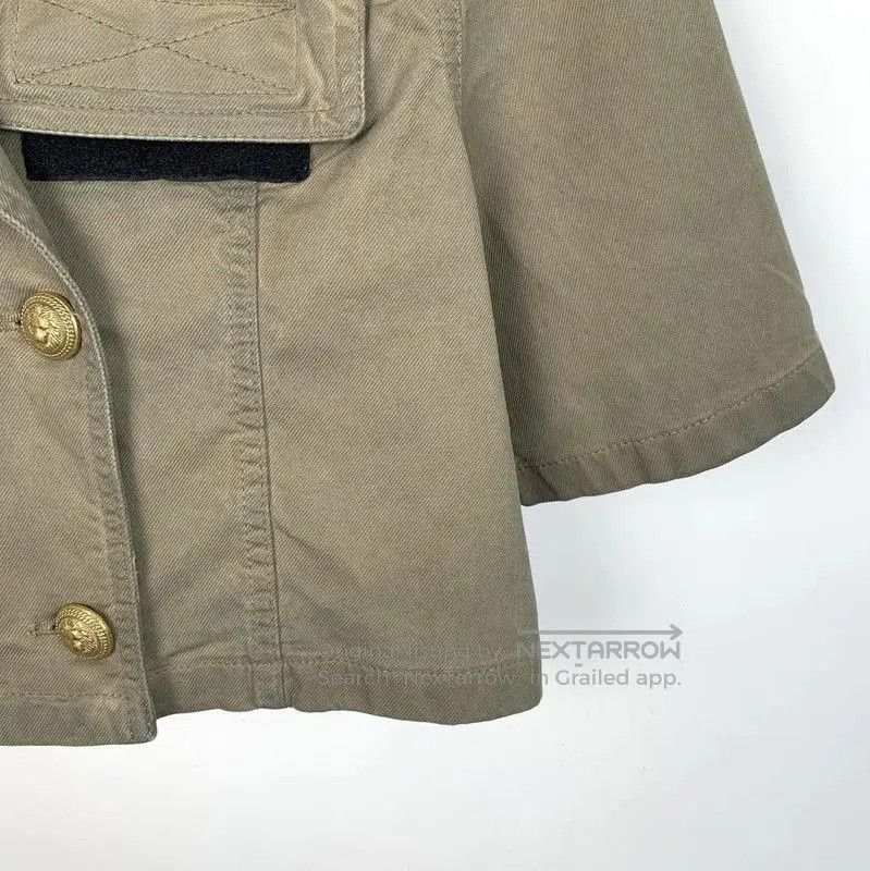 Balmain Balmain Short-Sleeve Cotton Shirt in Brown Green . Size S / US 4 / IT 40 - 4 Thumbnail
