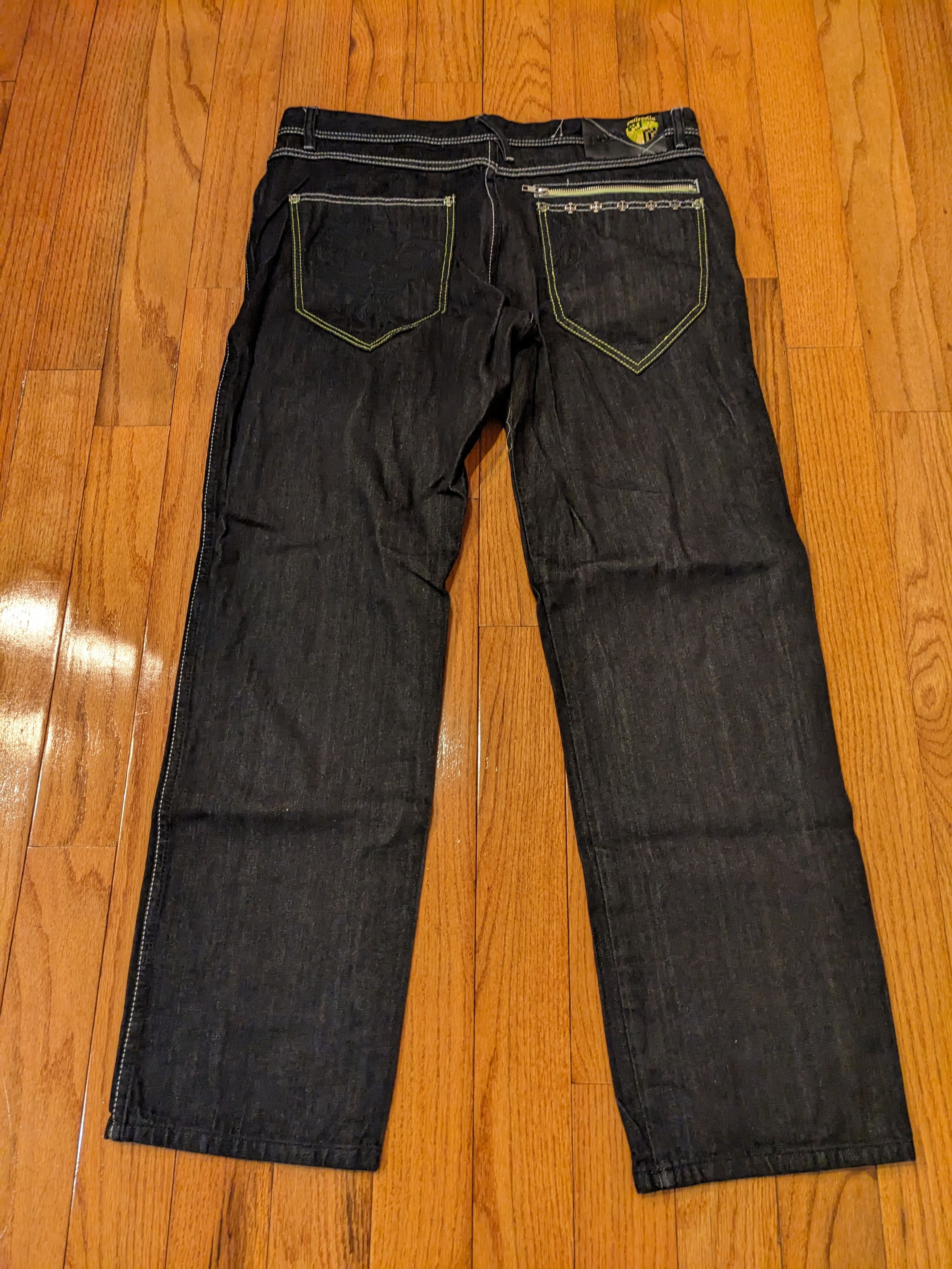Pelle Pelle × Vintage Vintage Y2K Pelle Pelle 38 x 34 Black Jeans Size US 38 / EU 54 - 1 Thumbnail