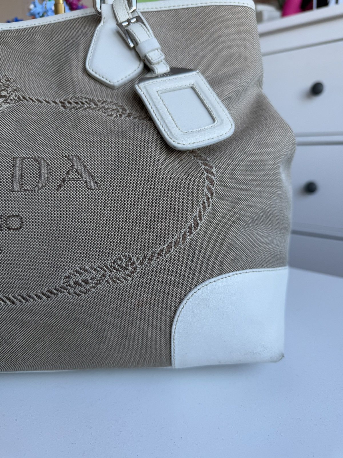 Designer × Prada Prada Jacquard logo canvas tote / shoulder bag designer y2k Size ONE SIZE - 16 Thumbnail
