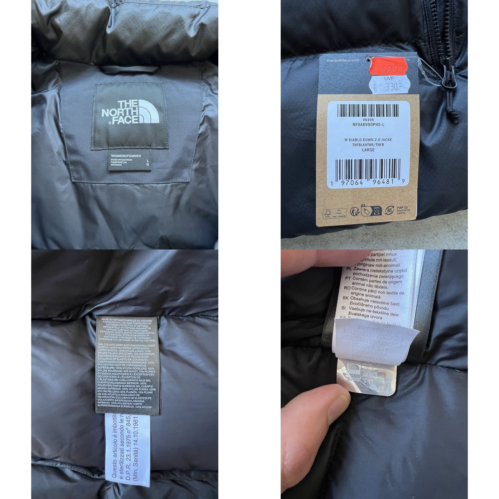The North Face The North Face Diablo Down 2.0 Jacket Puffer Women's Black L Size L / US 10 / IT 46 - 8 Thumbnail