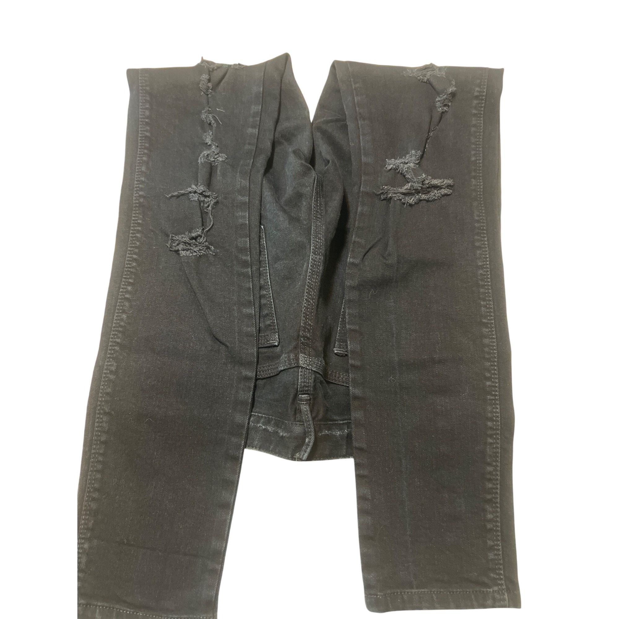 Madewell Madewell Black Skinny Low Distressed Jeans Denim Holes Butto Size 25" / US 0 / IT 36 - 3 Thumbnail
