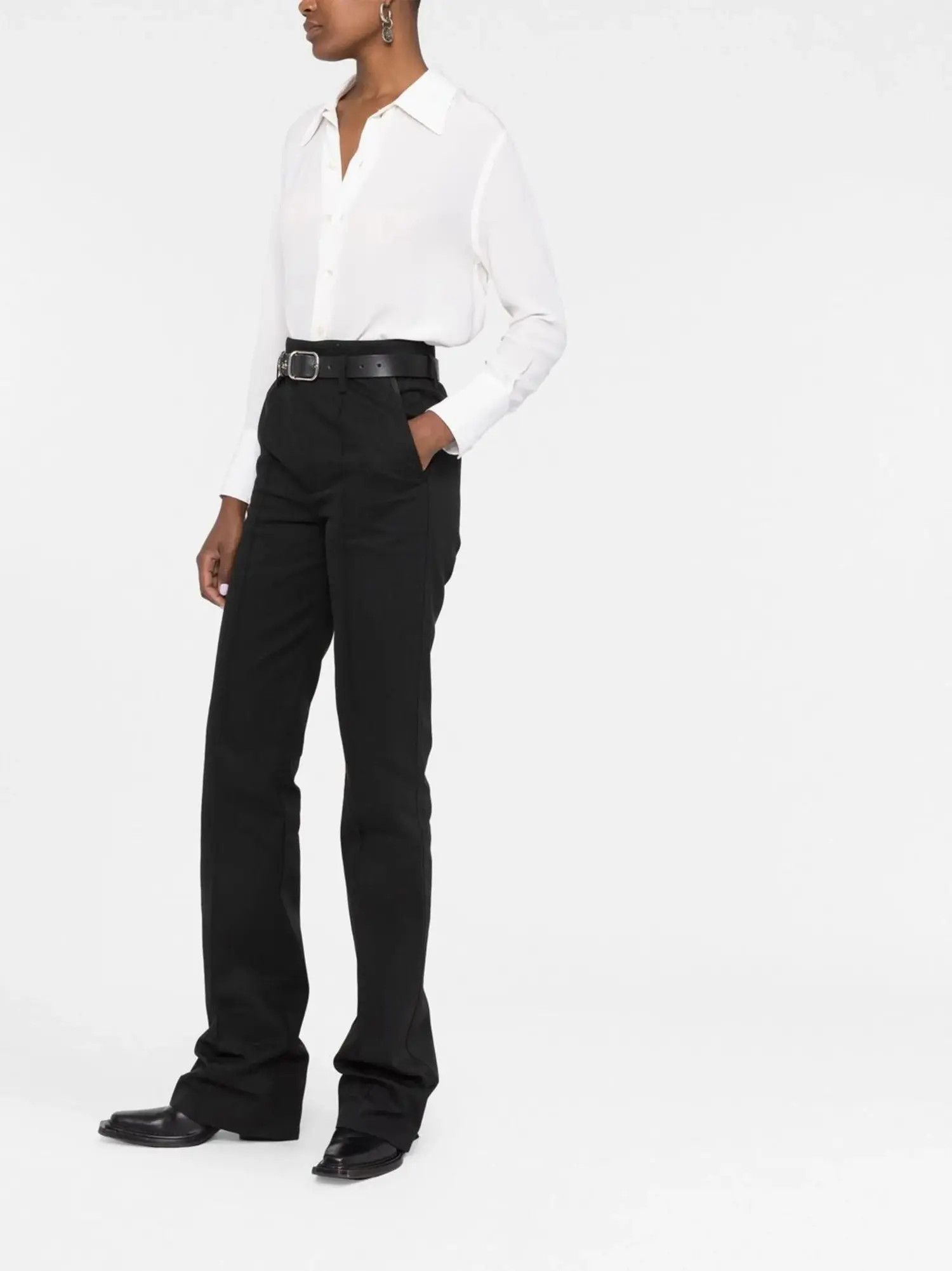 Saint Laurent Paris o1b1hav111224 High Waisted Jeans In Denim in Black Size 26" / US 2 / IT 38 - 4 Thumbnail