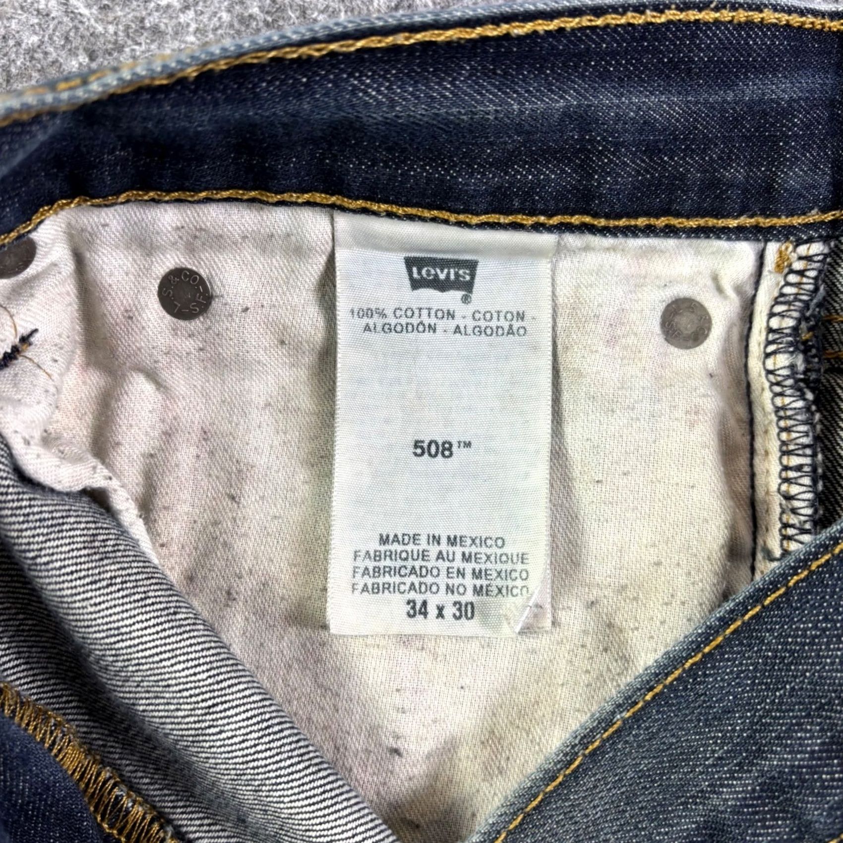Levi's Levi's 508 Jeans Mens Regular Taper Dark Wash Blue 34x30 100% Cotton Denim Size US 34 / EU 50 - 6 Thumbnail