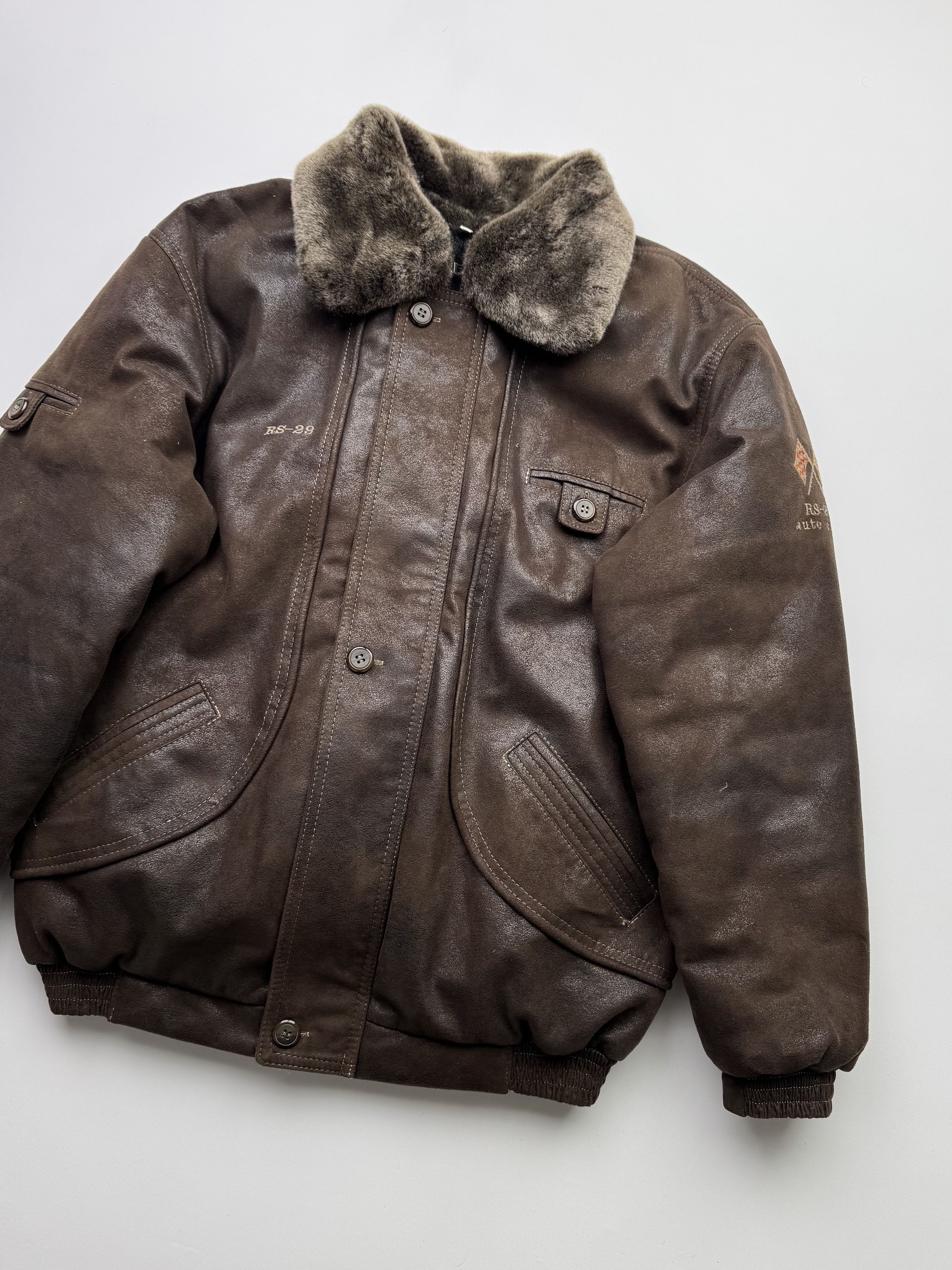 Japanese Brand Vintage Bomber Jacket With Faux Fur Neck B522(V179)E2 Size US XXL / EU 58 / 5 - 3 Thumbnail