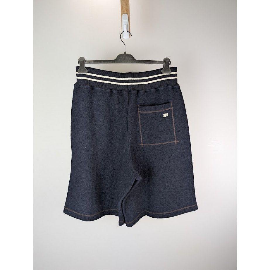 o1rshd1 Boiled Wool Jersey Shorts in Navy