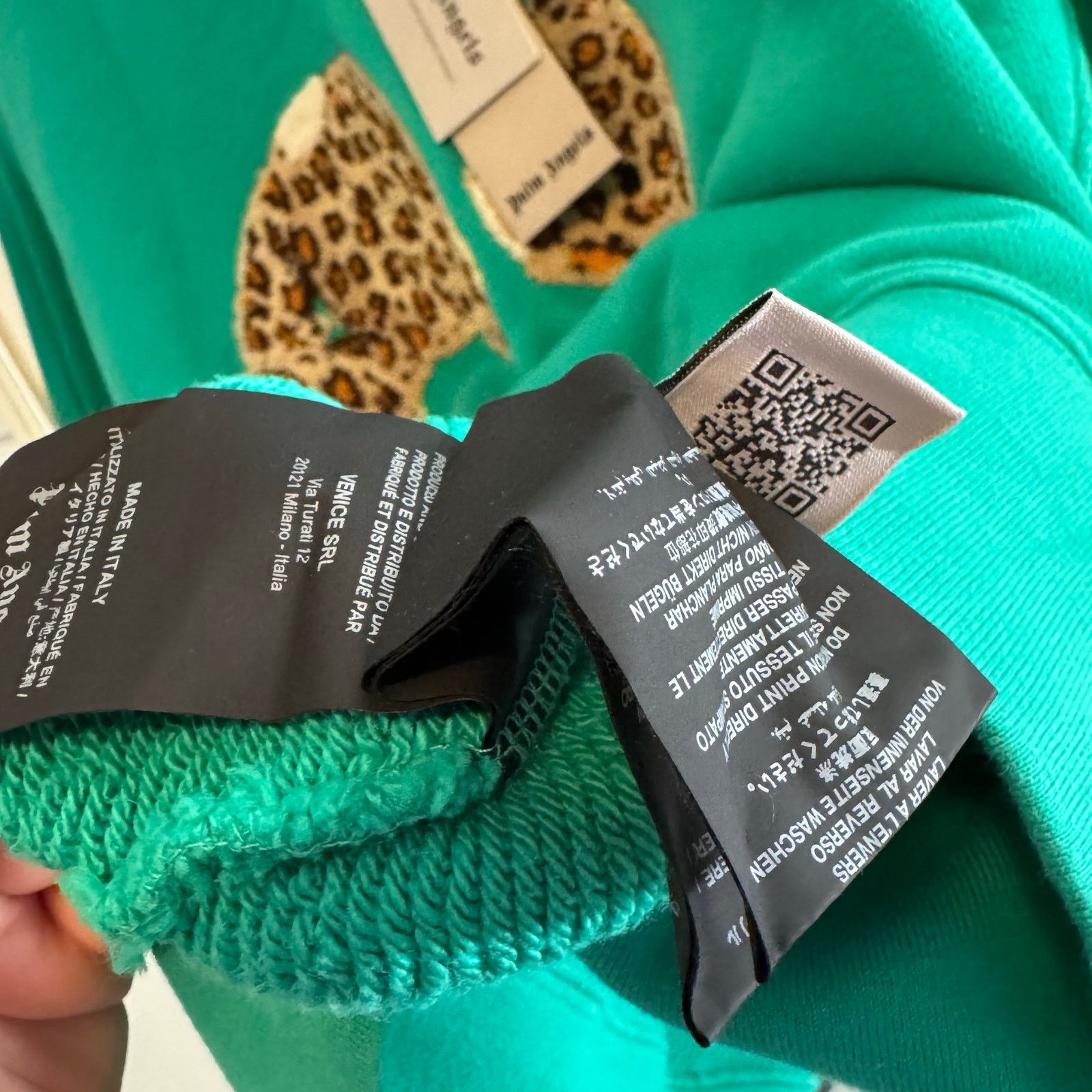 Palm Angels •NEW• Palm Angels Leopard Kill The Bear Green Crew • Medium Size M / US 6-8 / IT 42-44 - 7 Thumbnail