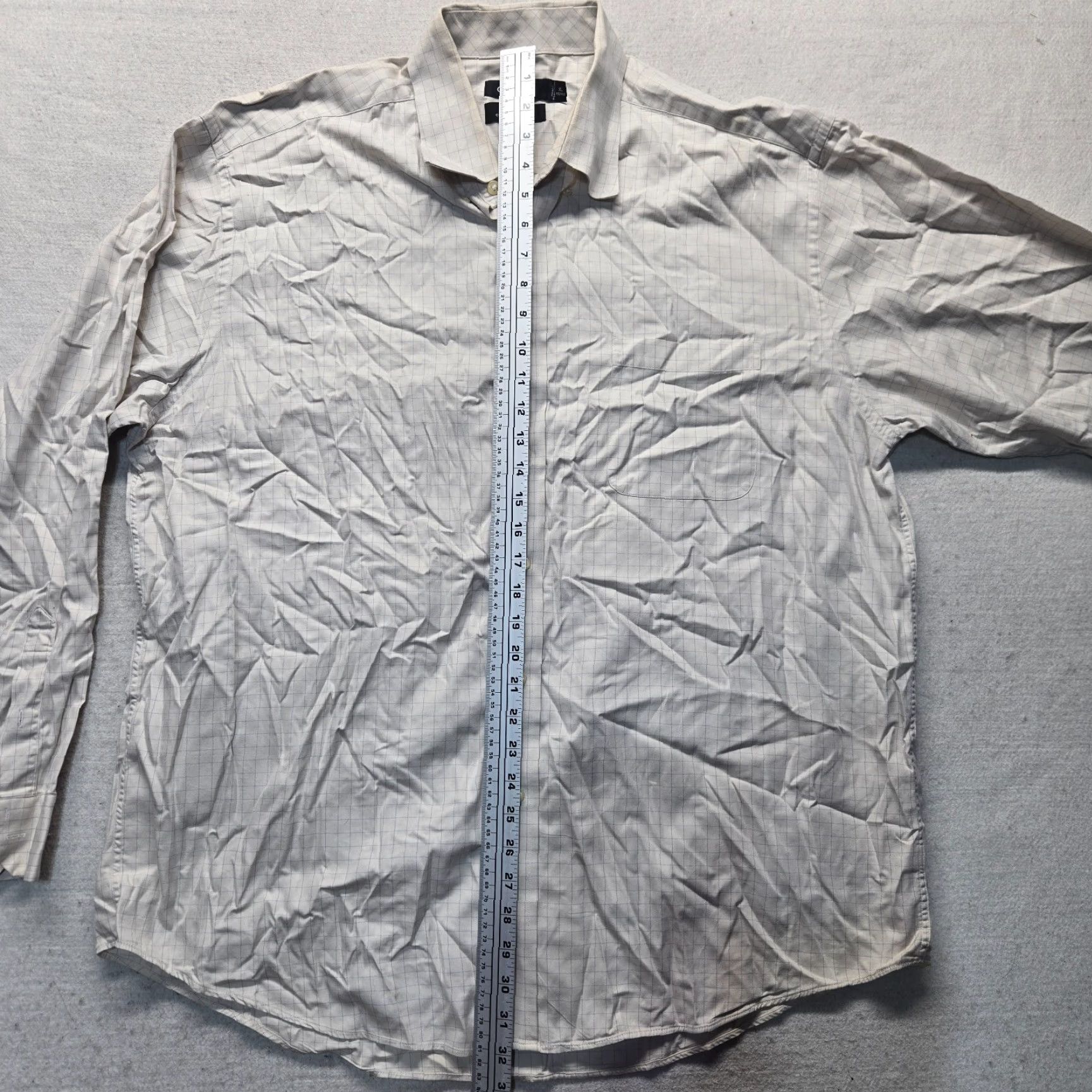 George GEORGE Shirt Button-Up Checkered White Long Sleeve Adult XL Men’s Size US XL / EU 56 / 4 - 6 Thumbnail