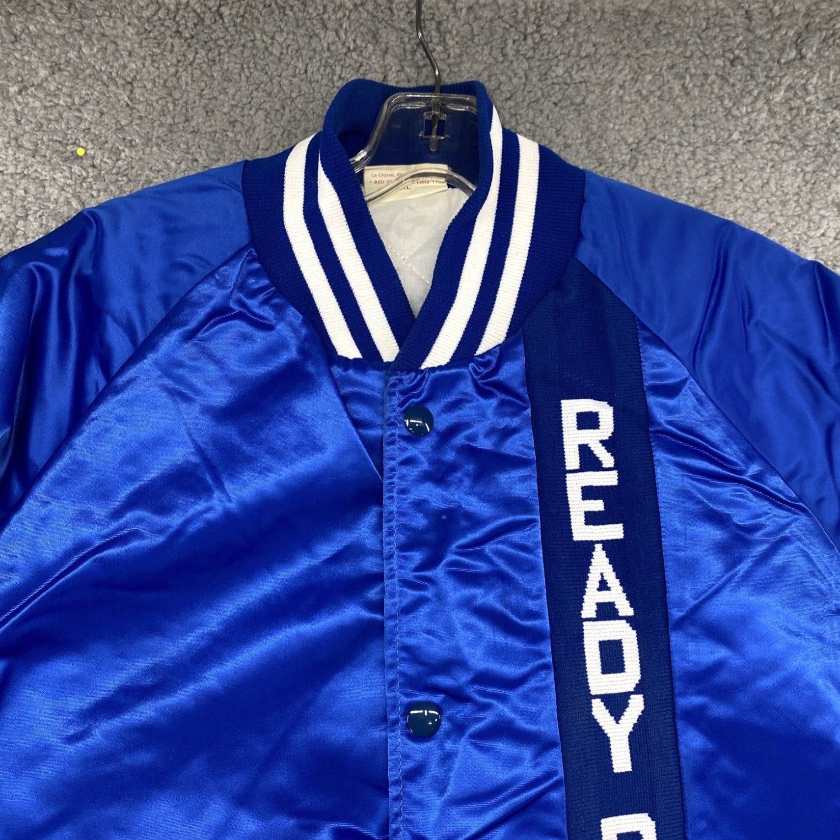 Vintage VINTAGE Ready Bus Lines Snap Up Lined Satin Blue Jacket Jacket Bomber Men XL Blue Satin Lined Vintage Mens Size US XL / EU 56 / 4 - 3 Thumbnail