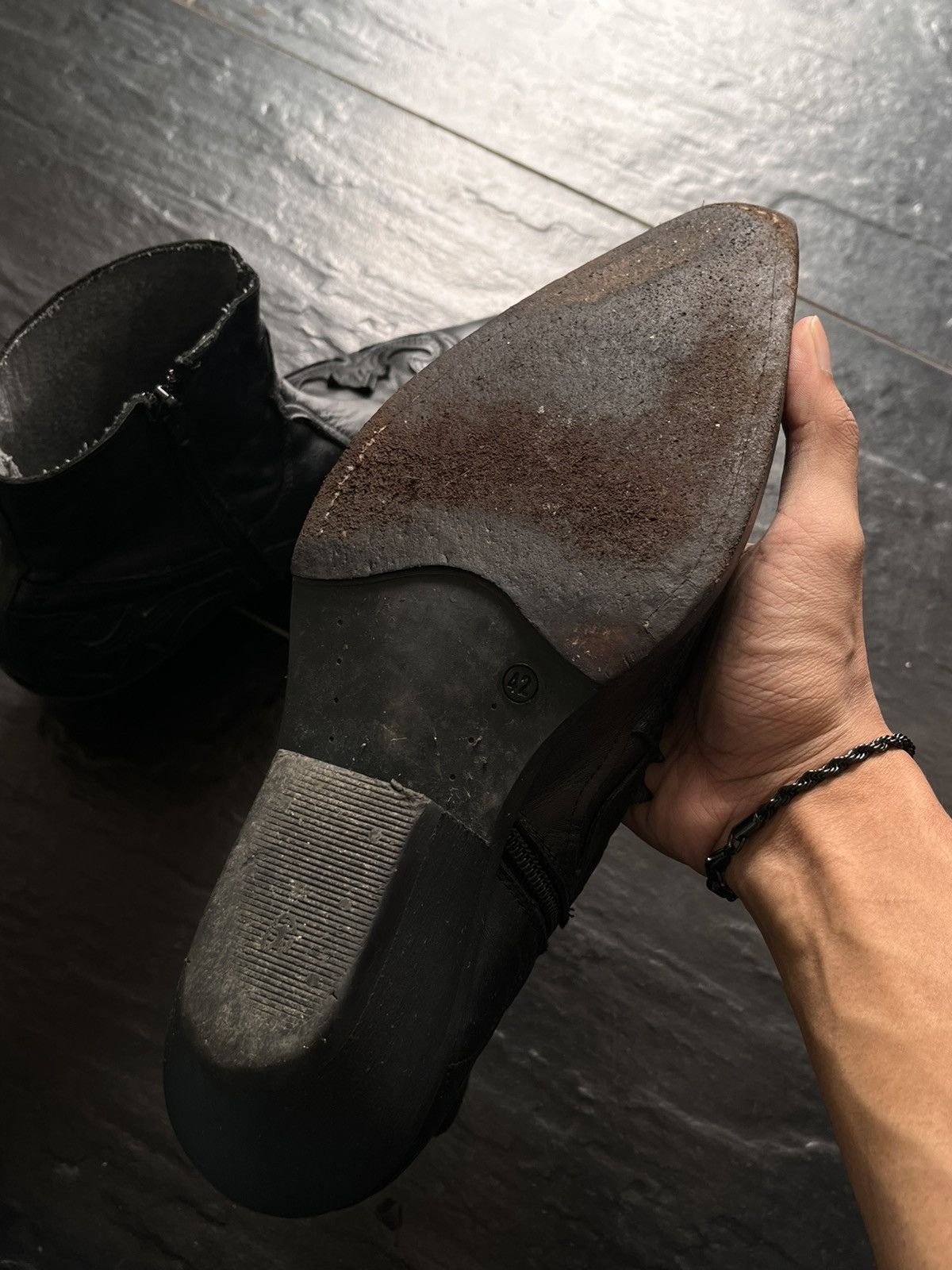 Other Leather Western Boots Vintage Style Cowboy Ankle Boots Size US 8.5 / EU 41-42 - 9 Thumbnail
