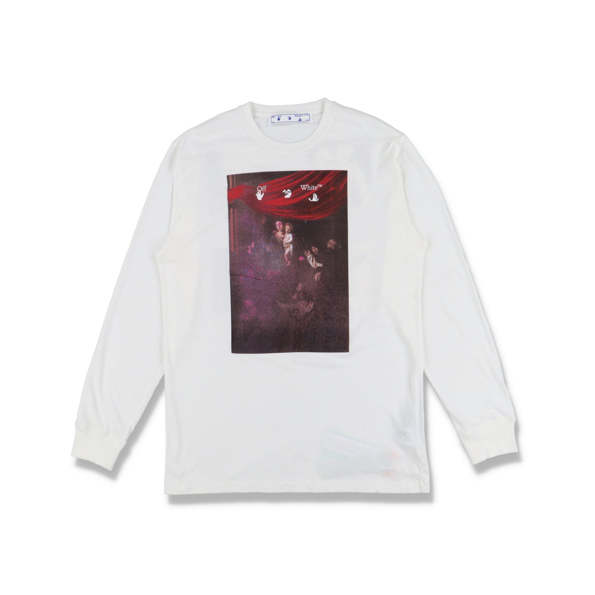 Off-White White Sprayed Caravaggio Arrows Long Sleeve T-Shirt Size US L / EU 52-54 / 3 - 1 Thumbnail