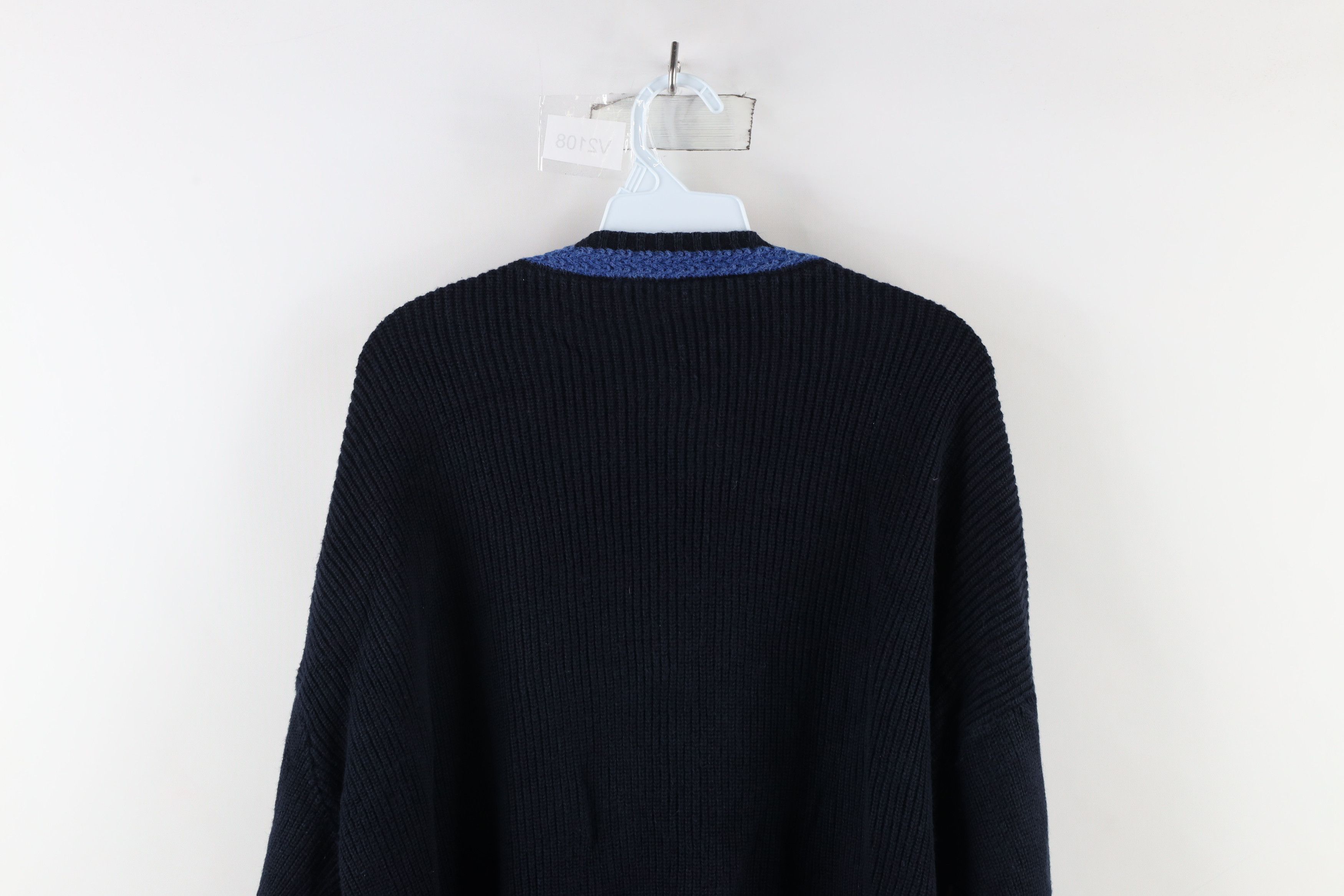 Vintage Vintage 90s Streetwear Chunky Ribbed Knit V-Neck Sweater Size US XXL / EU 58 / 5 - 7 Thumbnail