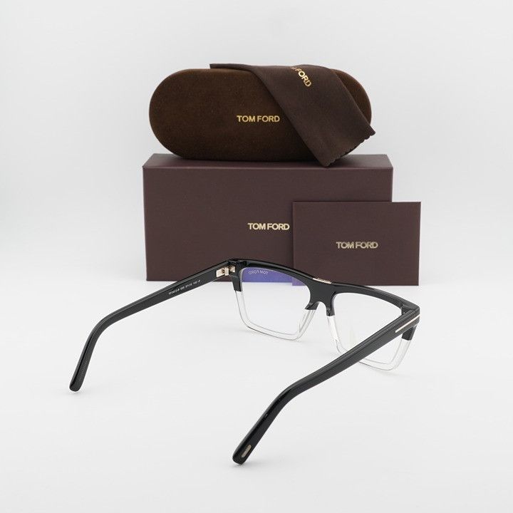 Tom Ford Tom Ford FT5912-B 005 Eyeglasses Black 57mm Rectangle Frame Size ONE SIZE - 10 Thumbnail