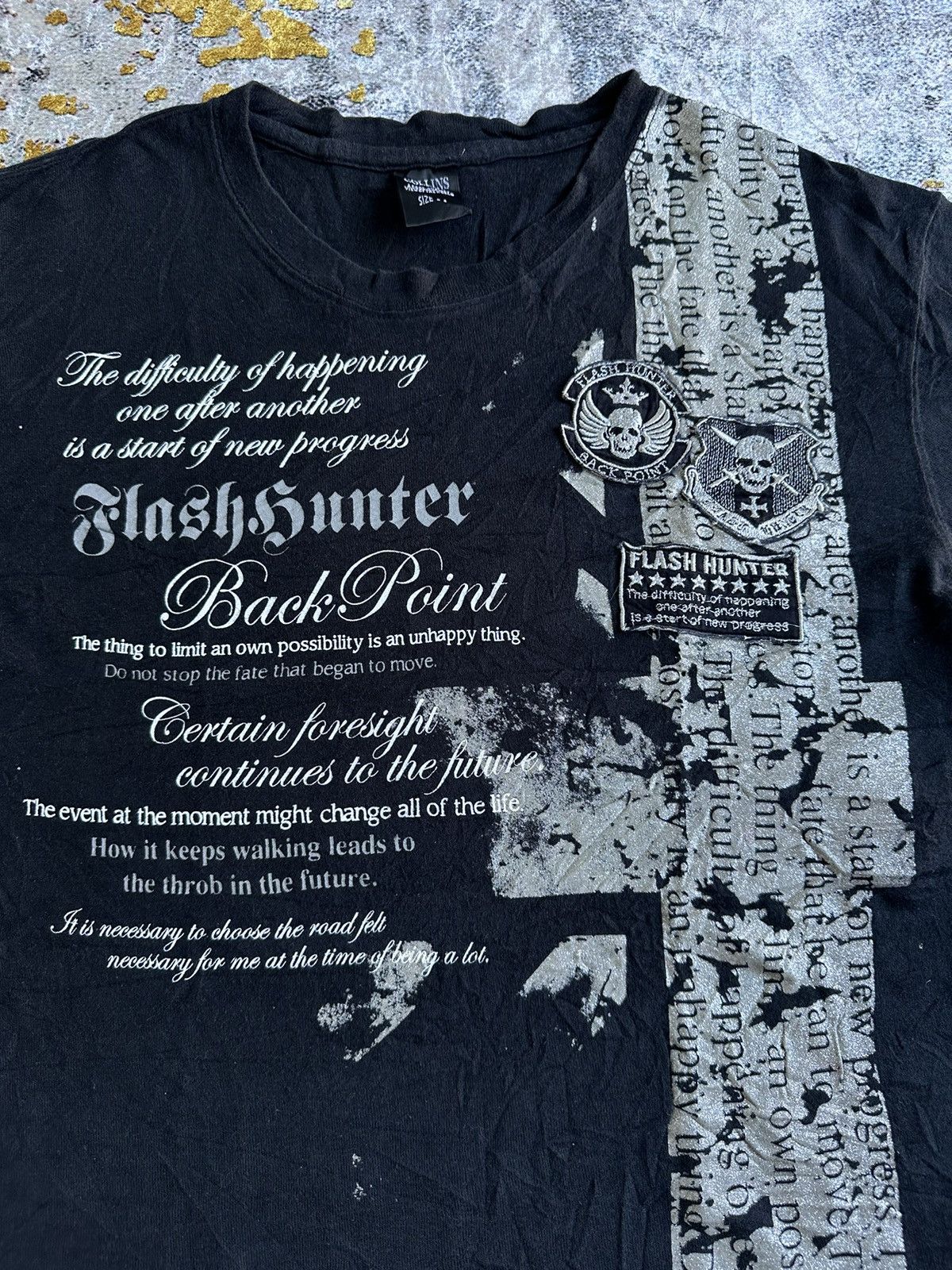 Japanese Brand CRAZY STARS SKULL POEM SEDITIONARIES PUNK STYLE TSHIRT Size US L / EU 52-54 / 3 - 2 Thumbnail