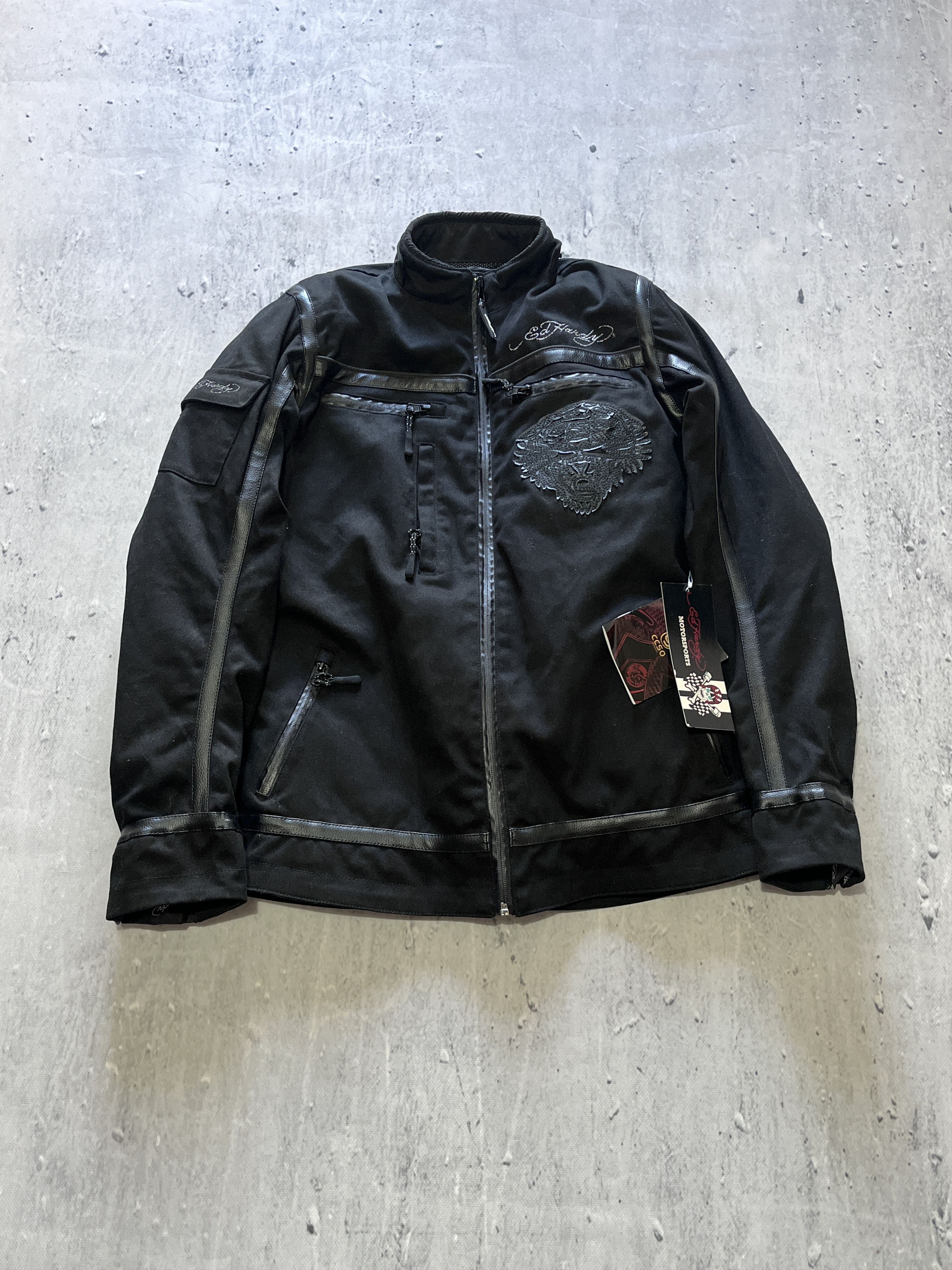 Ed Hardy BNWT ED HARDY MOTORSPORTS BLACK WOMENS MOTORCYCLE JACKET Size XS / US 0-2 / IT 36-38 - 2 Thumbnail