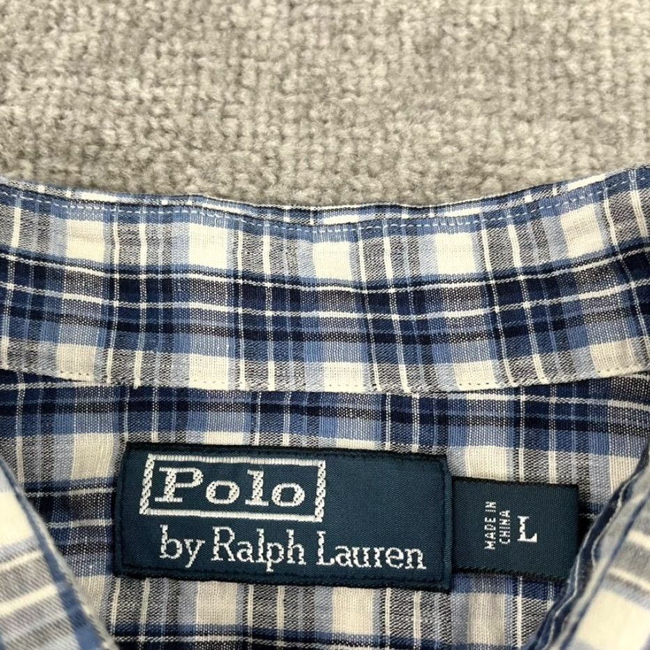 Ralph Lauren VINTAGE Ralph Lauren Shirt Mens Large Blue Plaid Linen Blend Button Up Preppy Old Money Size US L / EU 52-54 / 3 - 3 Thumbnail