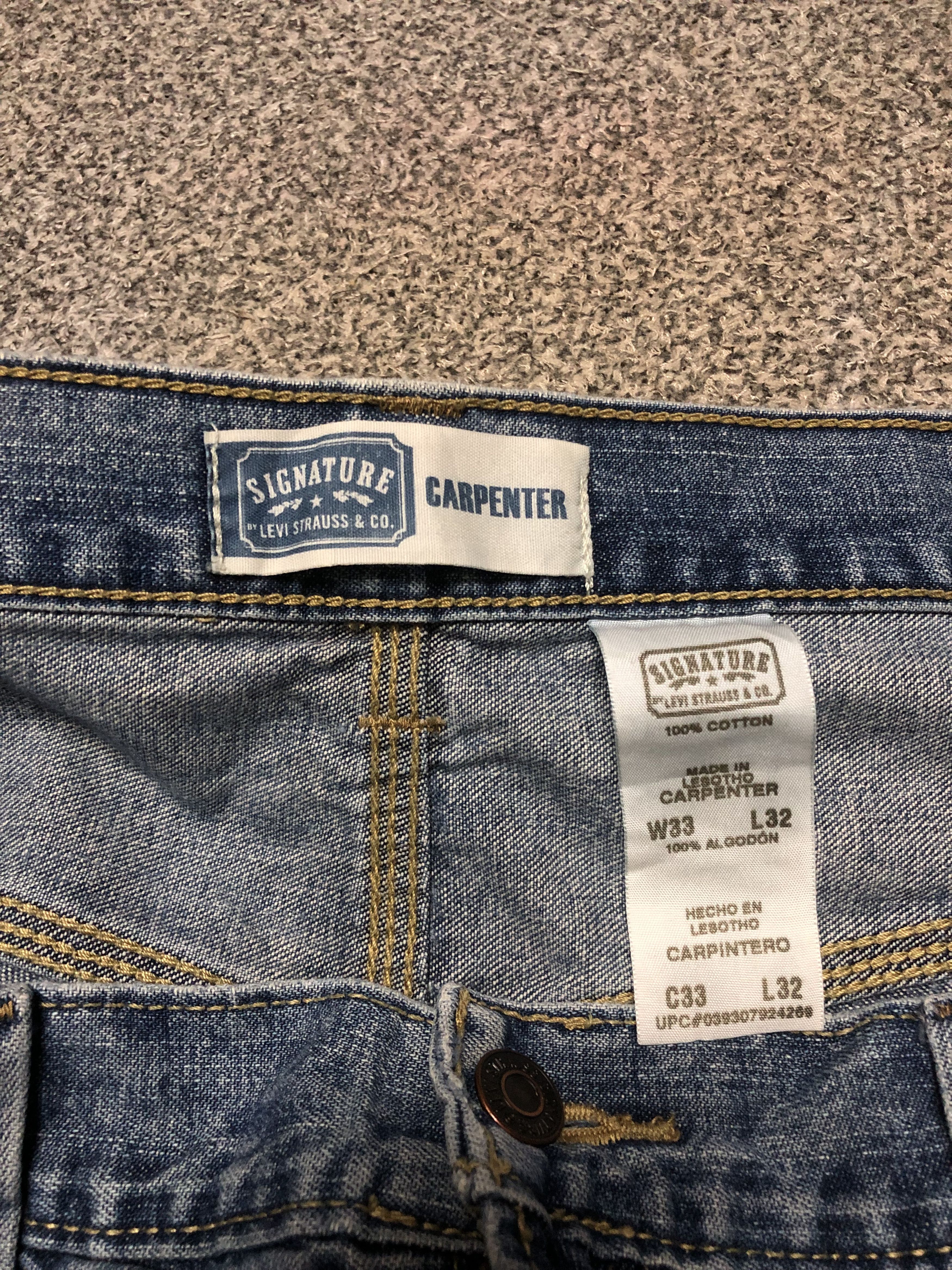 Levi's Vintage 90s Archived Levi`s Carpenter Wash Blue Jeans Size US 34 / EU 50 - 9 Thumbnail